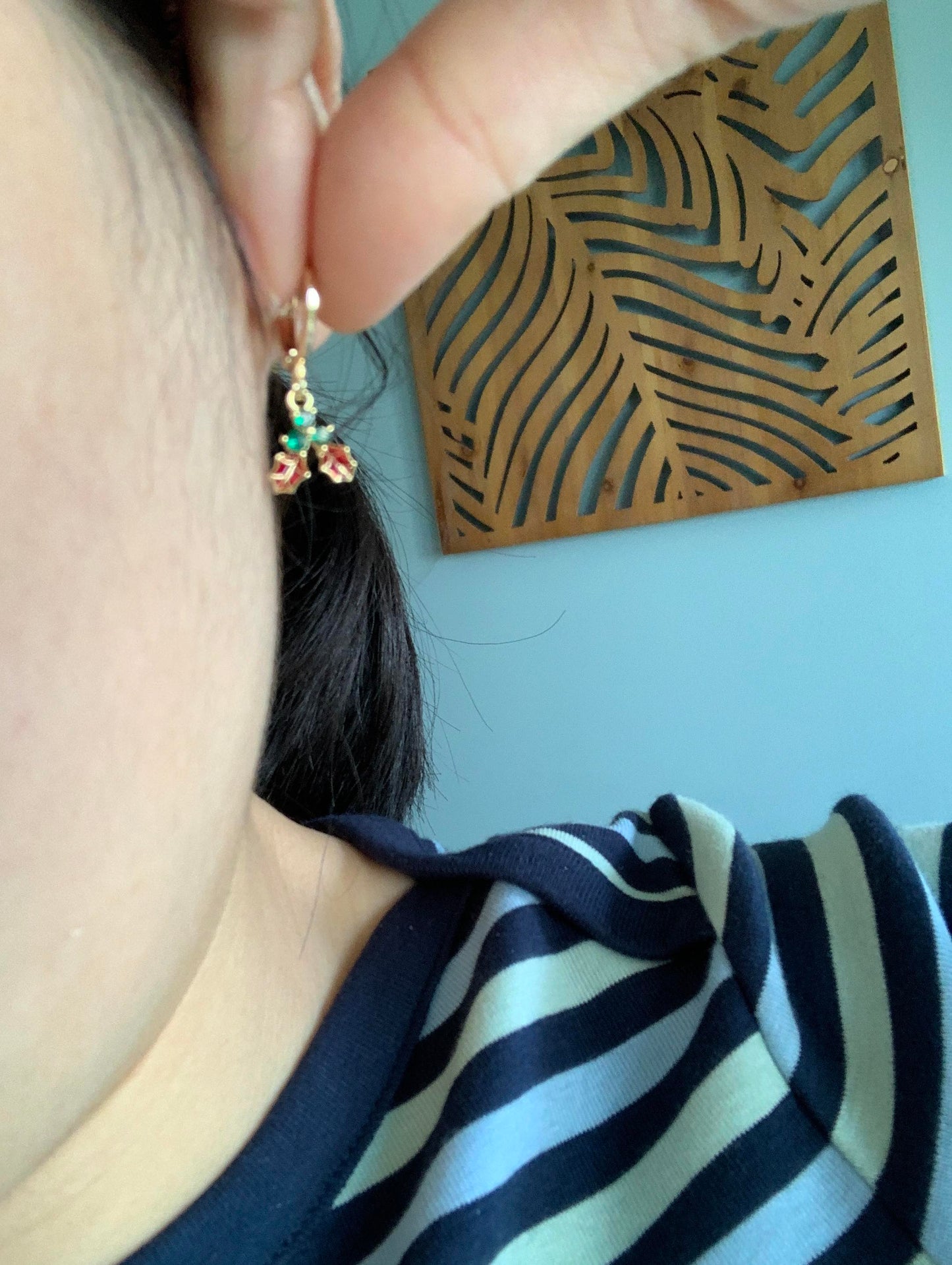 Dainty Mistletoe Huggie Earrings