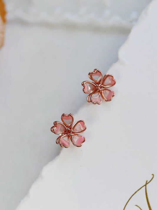 Unique Wired Sakura Stud Earrings