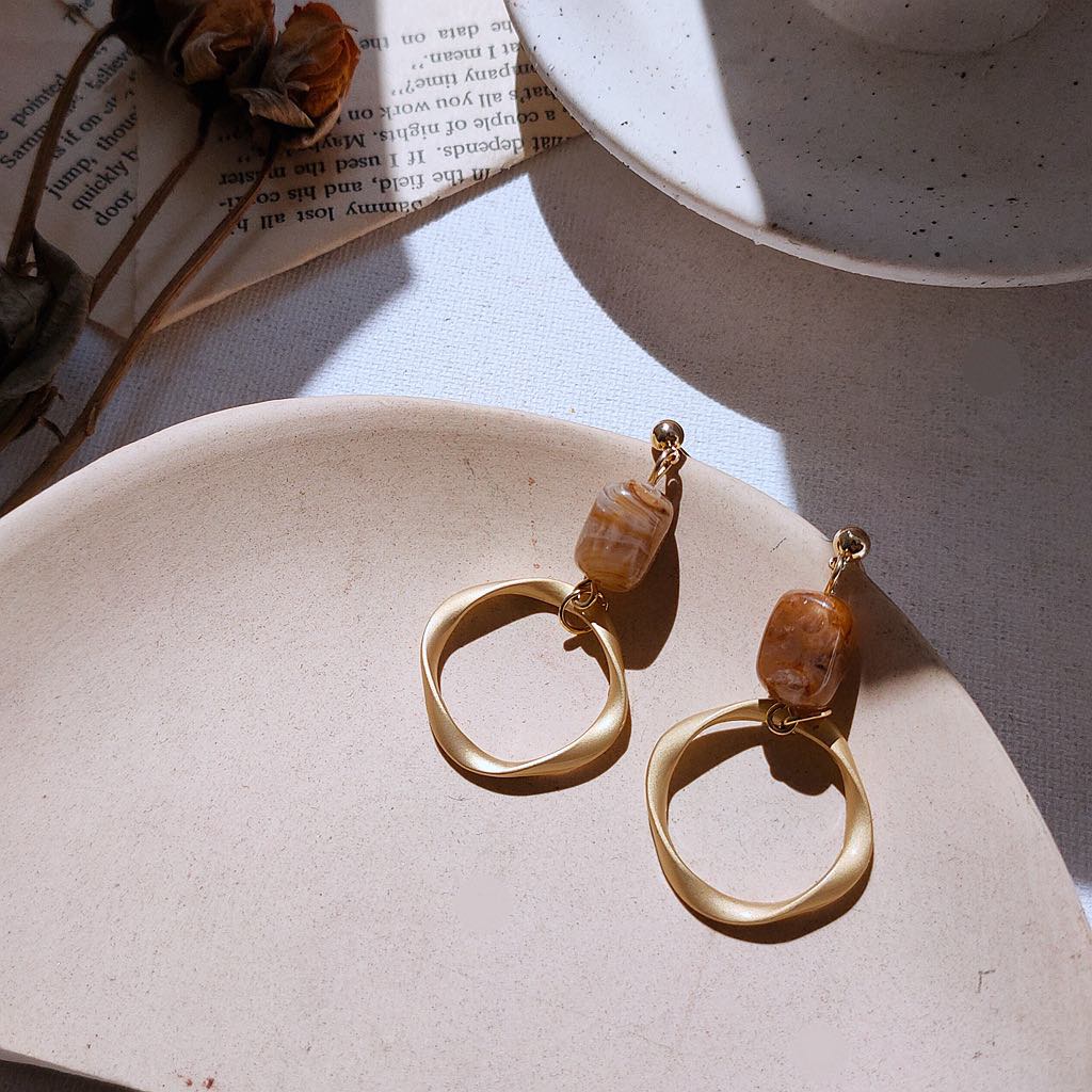 Minimalist Gold Hoop Silver Post Earrings