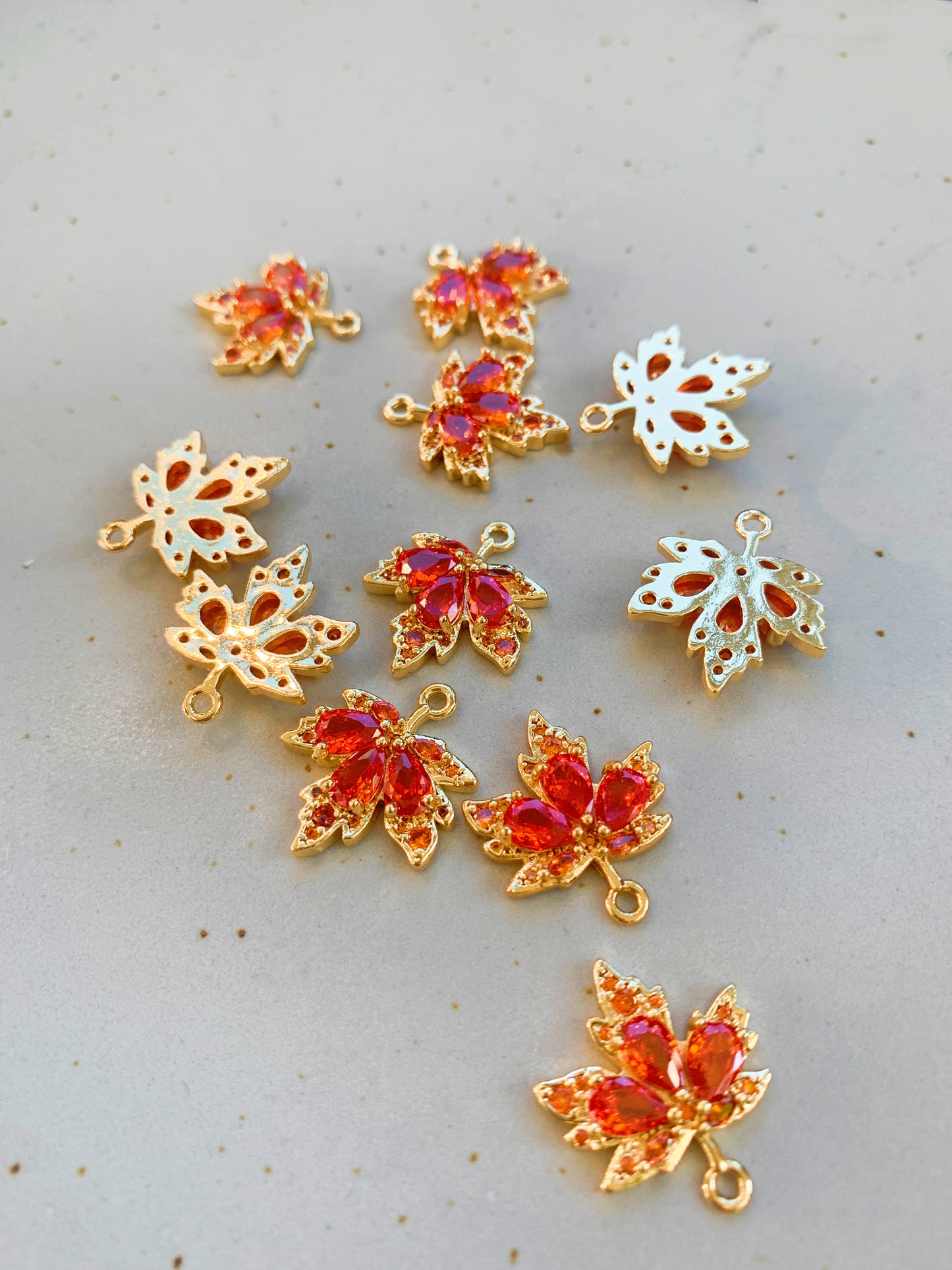 Dainty Maple Leaf Hoop Earrings