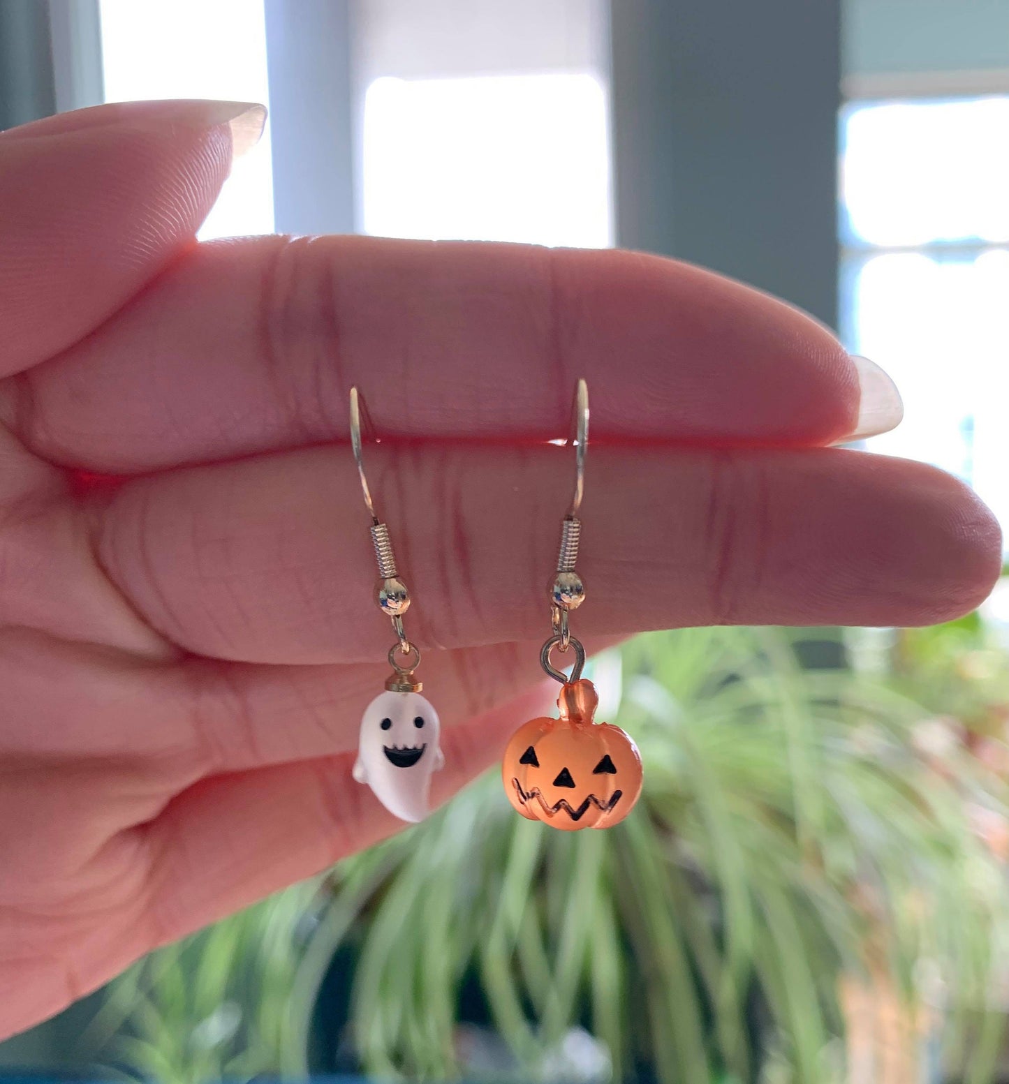 Mini Halloween Ghost and Pumpkin Earrings