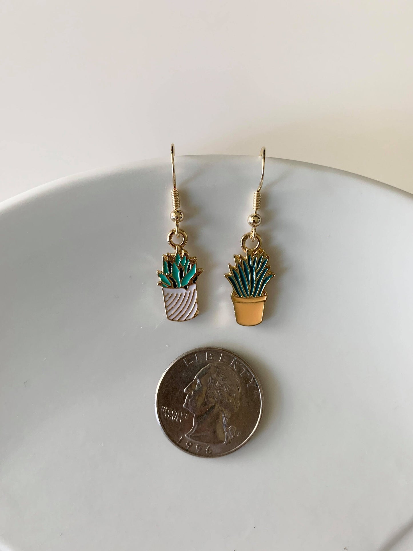 Unique Succulent Huggie Earrings