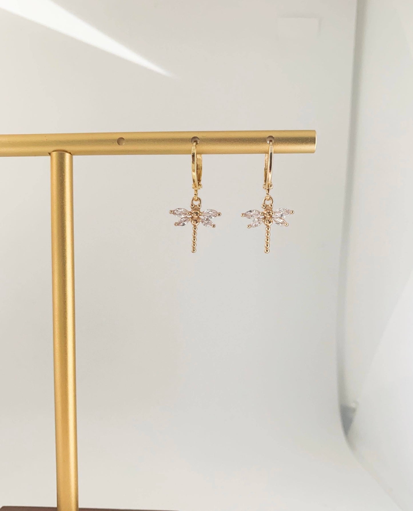 Dainty Dragonfly Huggie Earrings