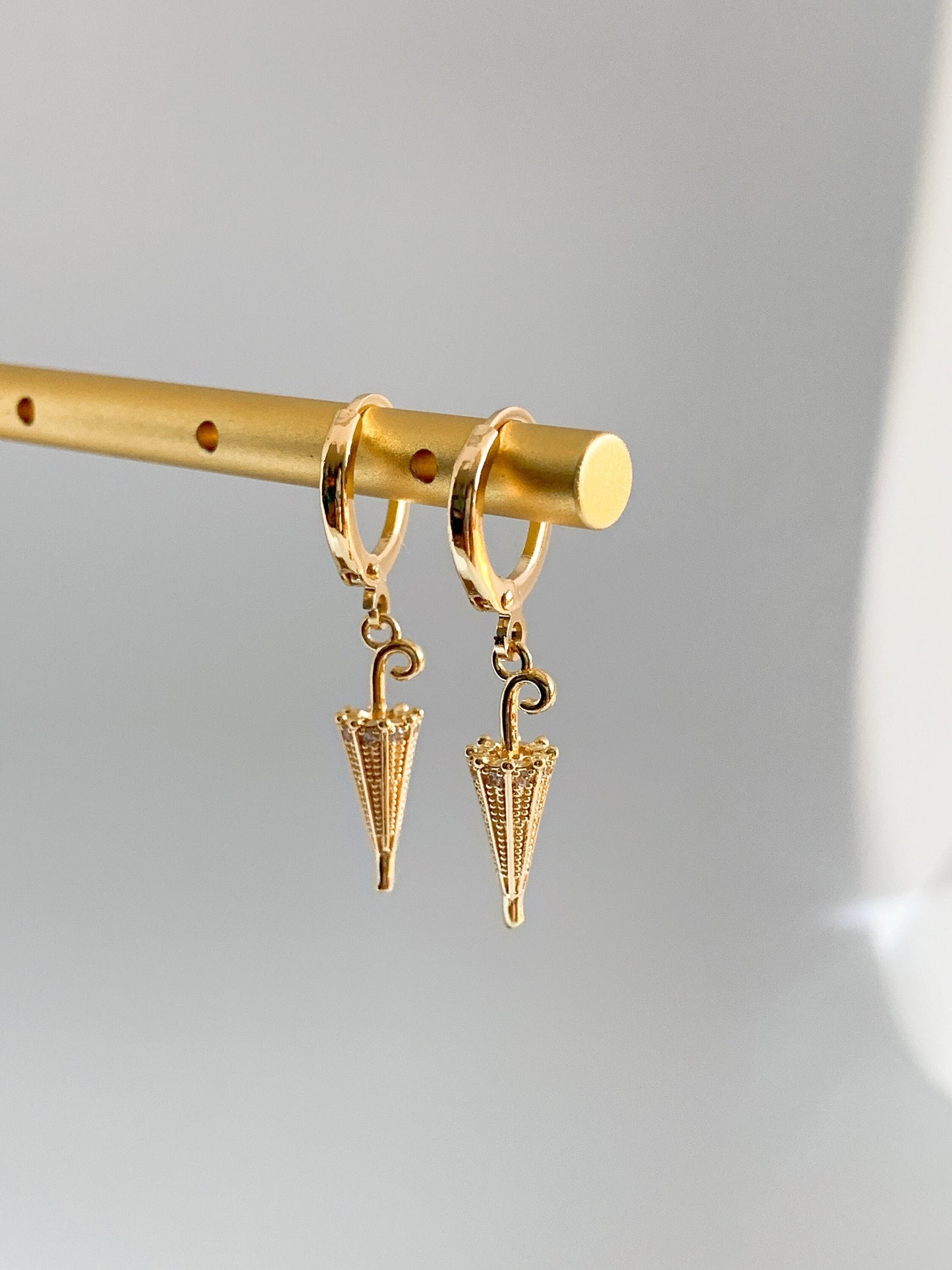 Dainty Umbrella Huggie Earrings