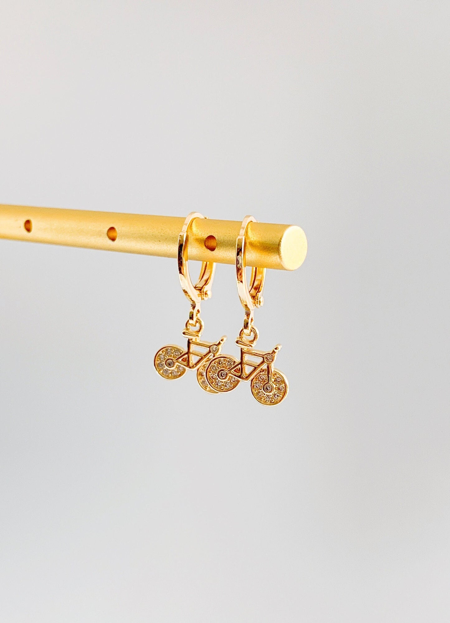 Dainty Bike Dangle Earrings