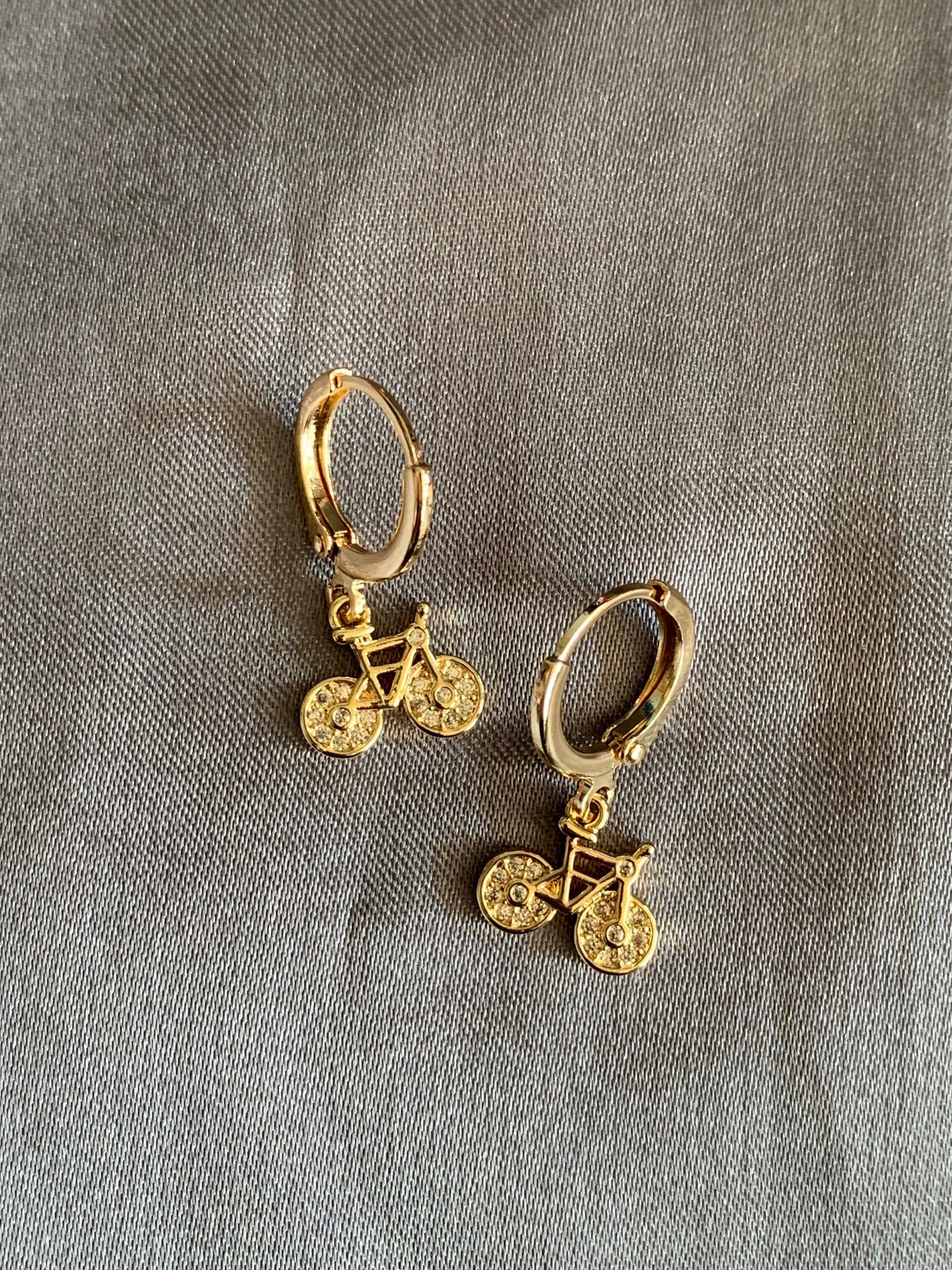 Dainty Bike Dangle Earrings