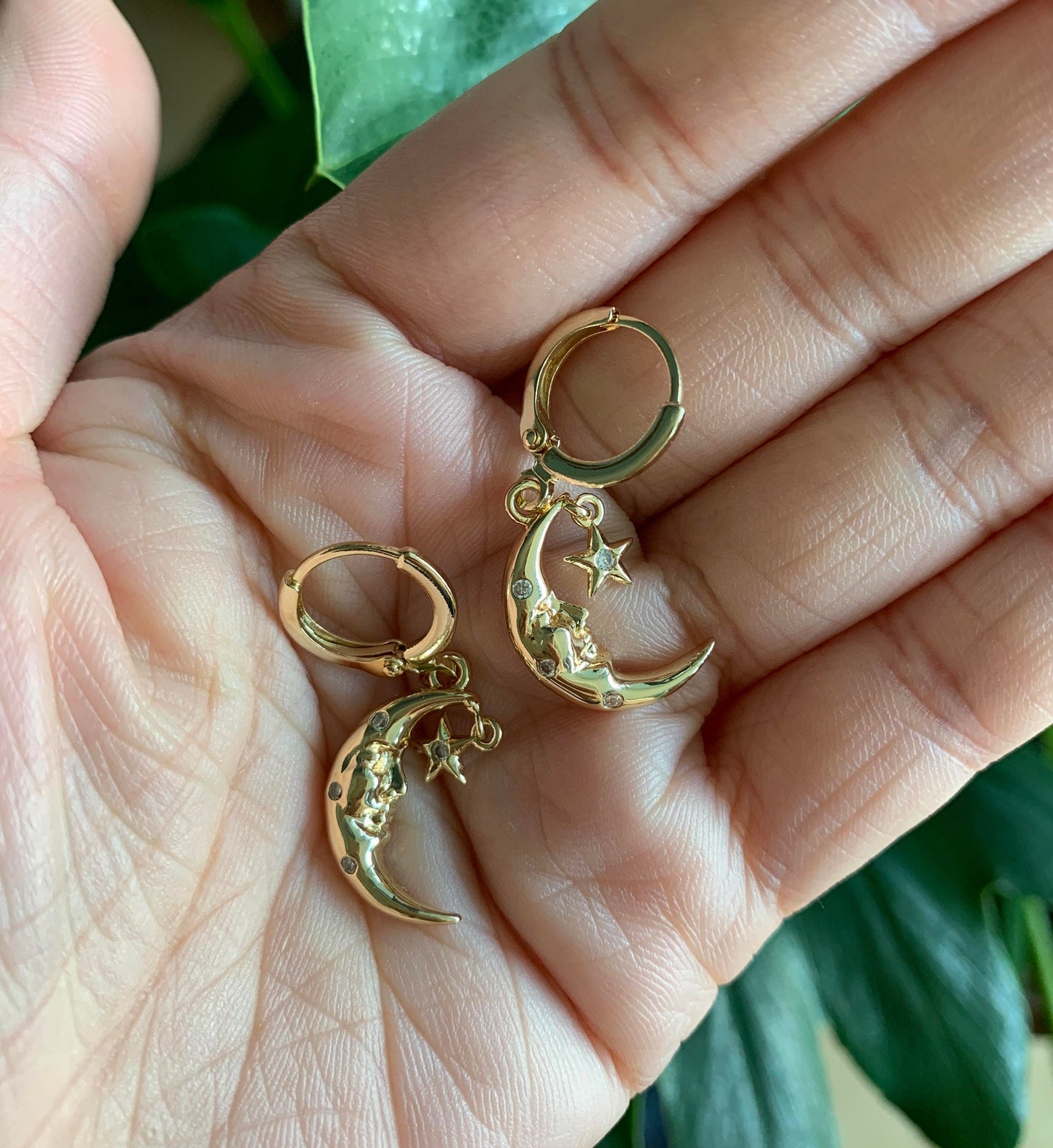 The Moon Goddess Huggie Earrings