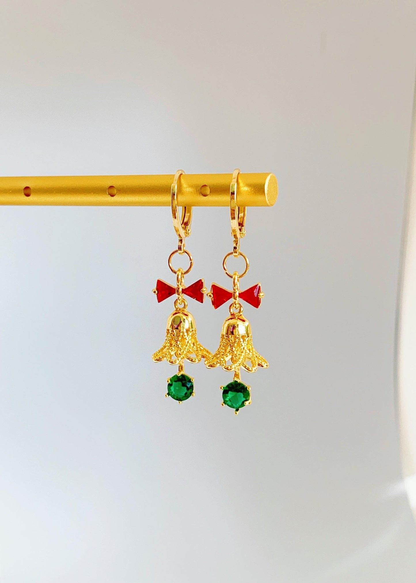 Dainty Jingle Bell Huggie Earrings
