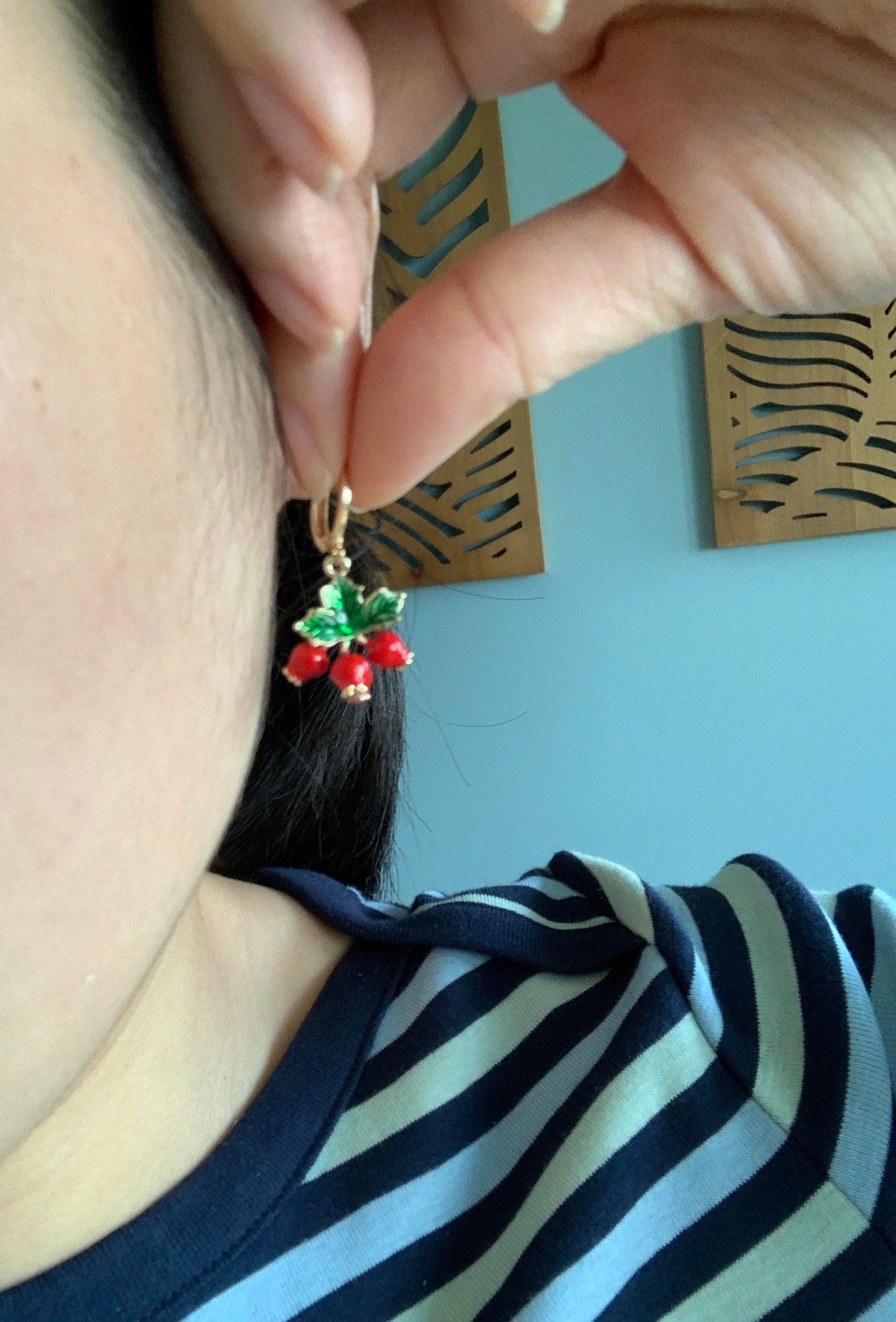 Dainty Cranberry Huggie Earrings