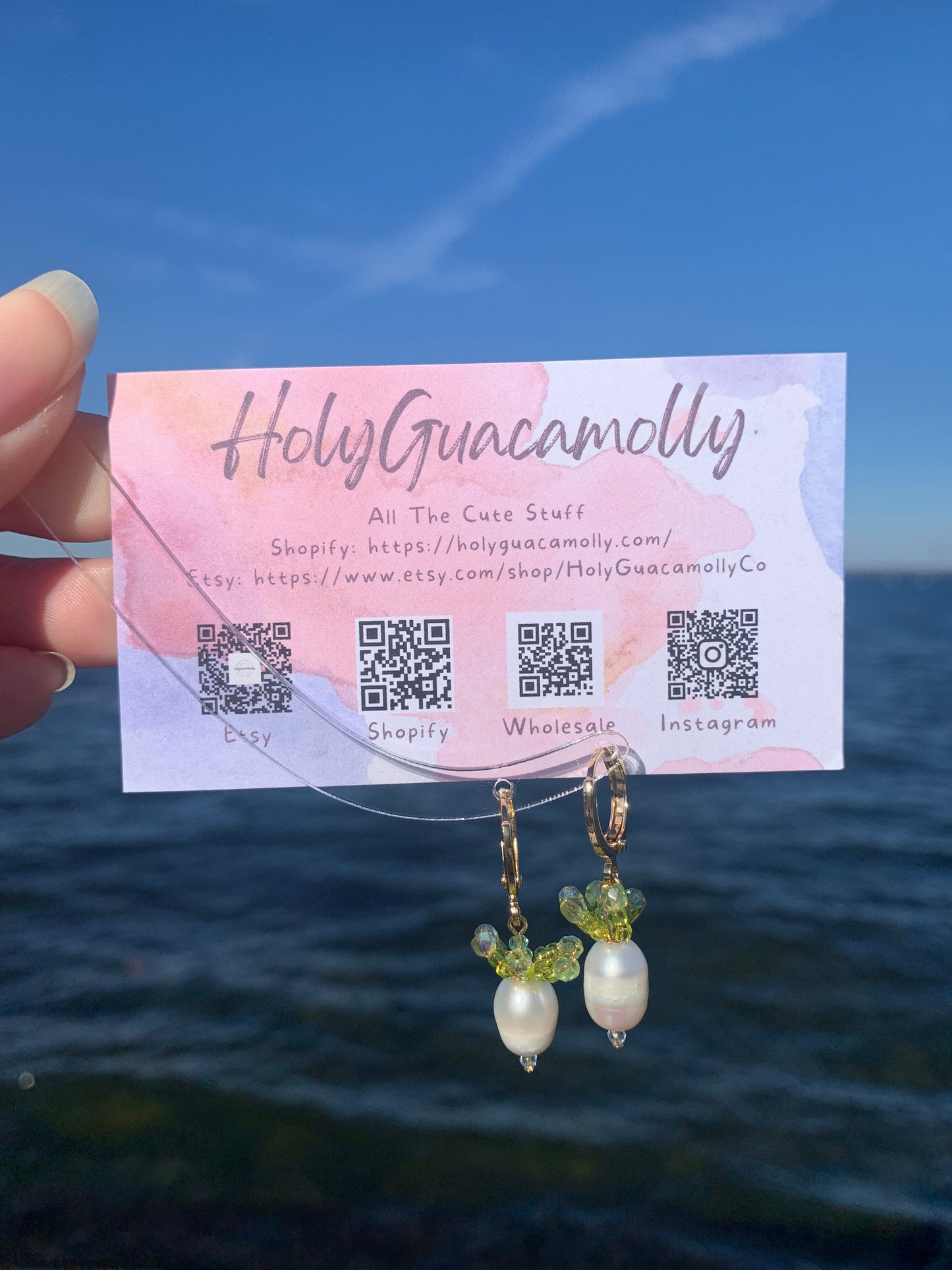 Beaded Pearl Radish Dangle Earrings