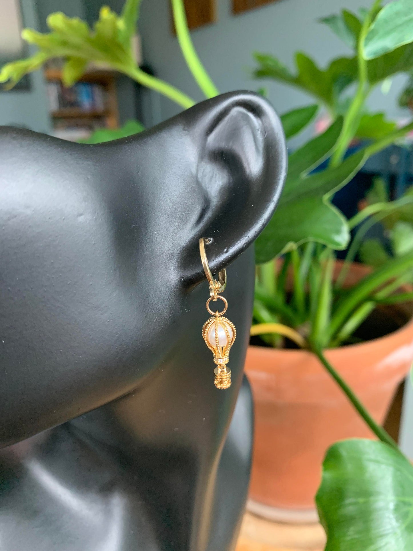 Dainty Hot Air Balloon Earrings