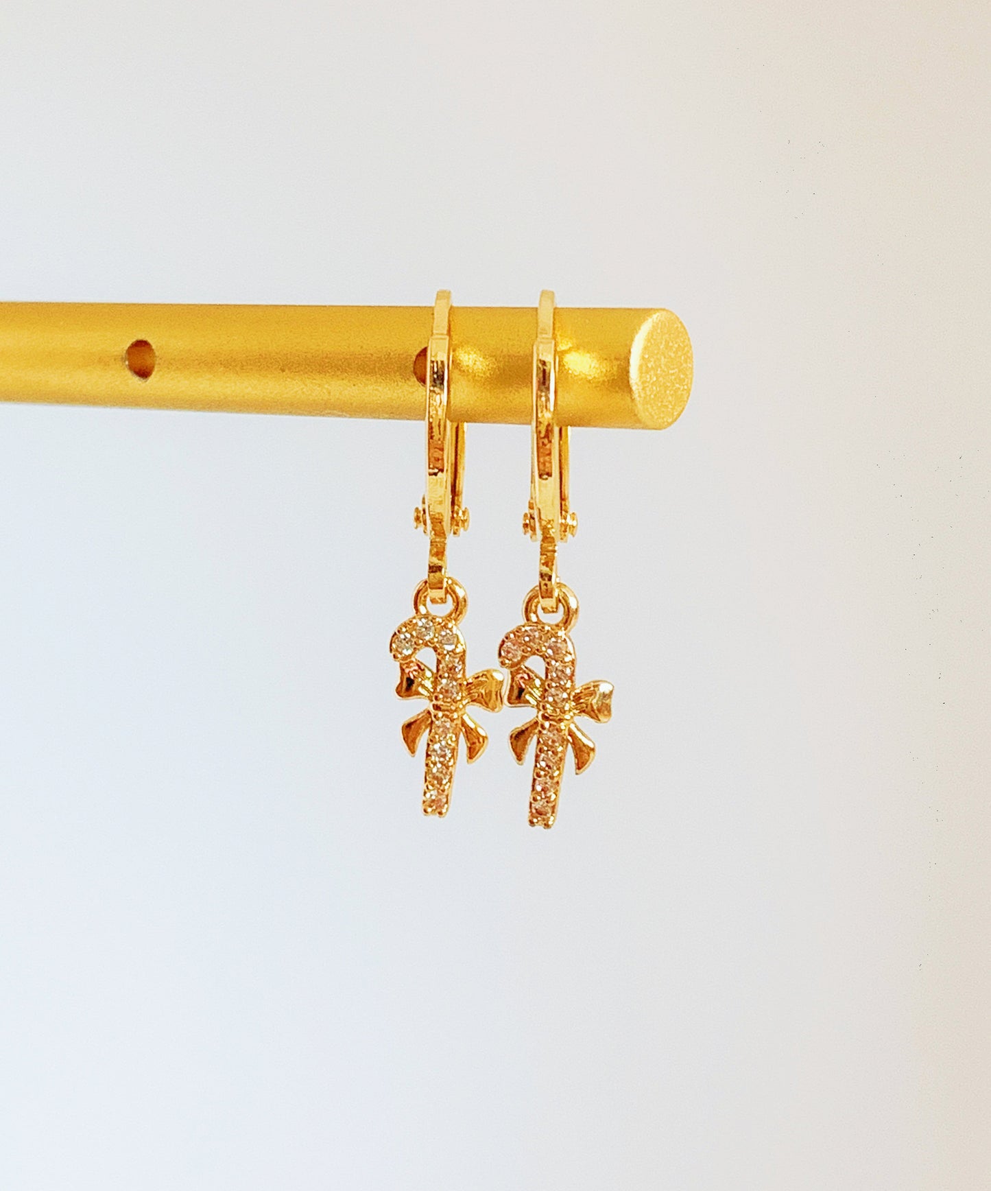 Dainty Candy Cane Earrings