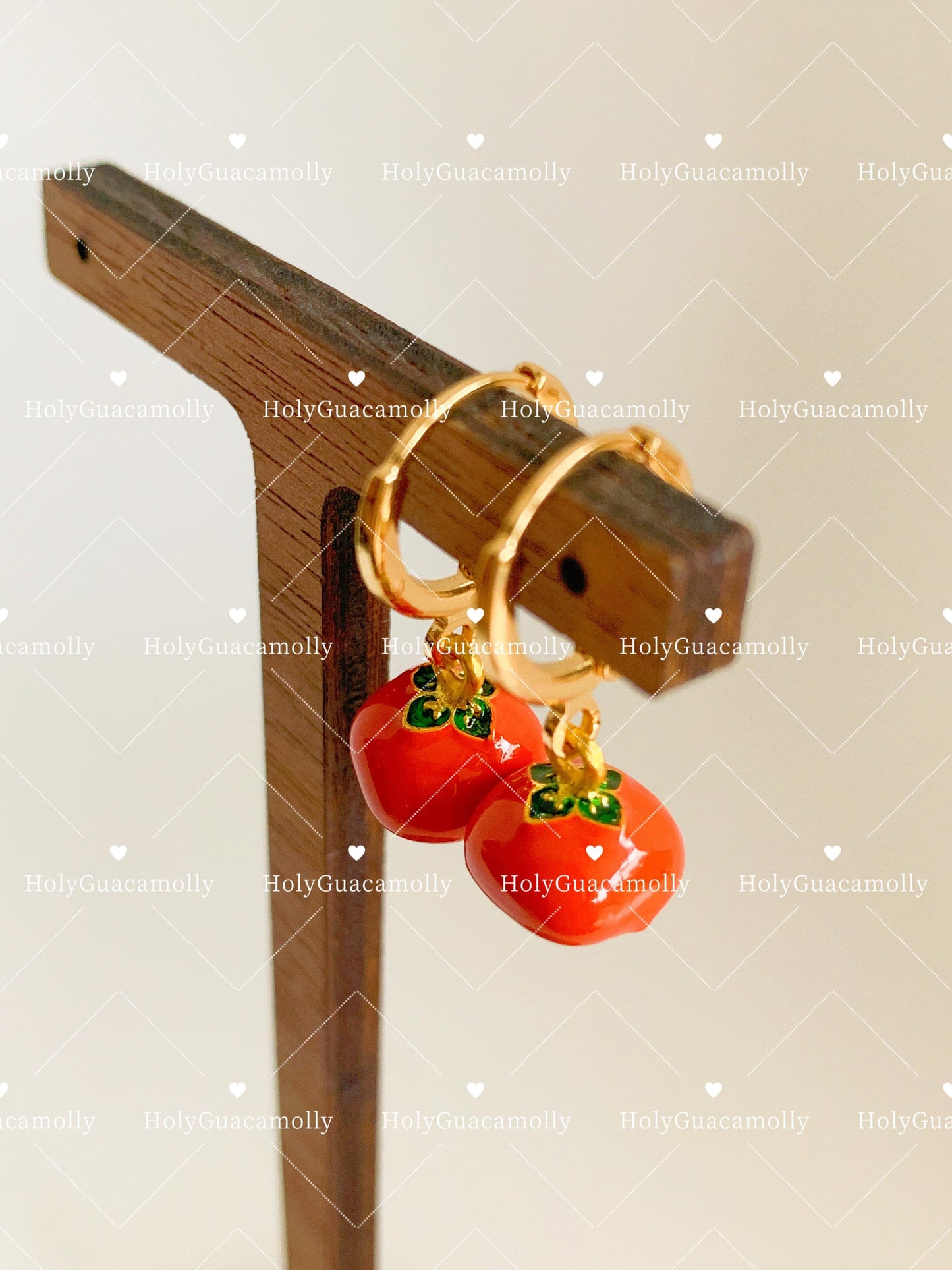 Dainty Tomato Huggie Earrings