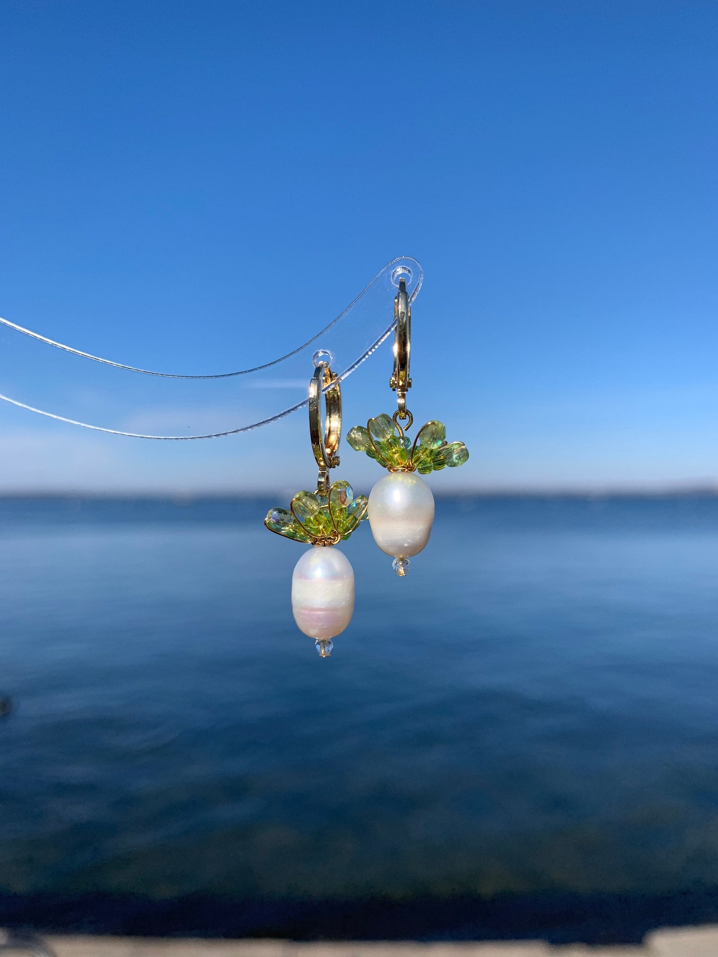 Beaded Pearl Radish Dangle Earrings