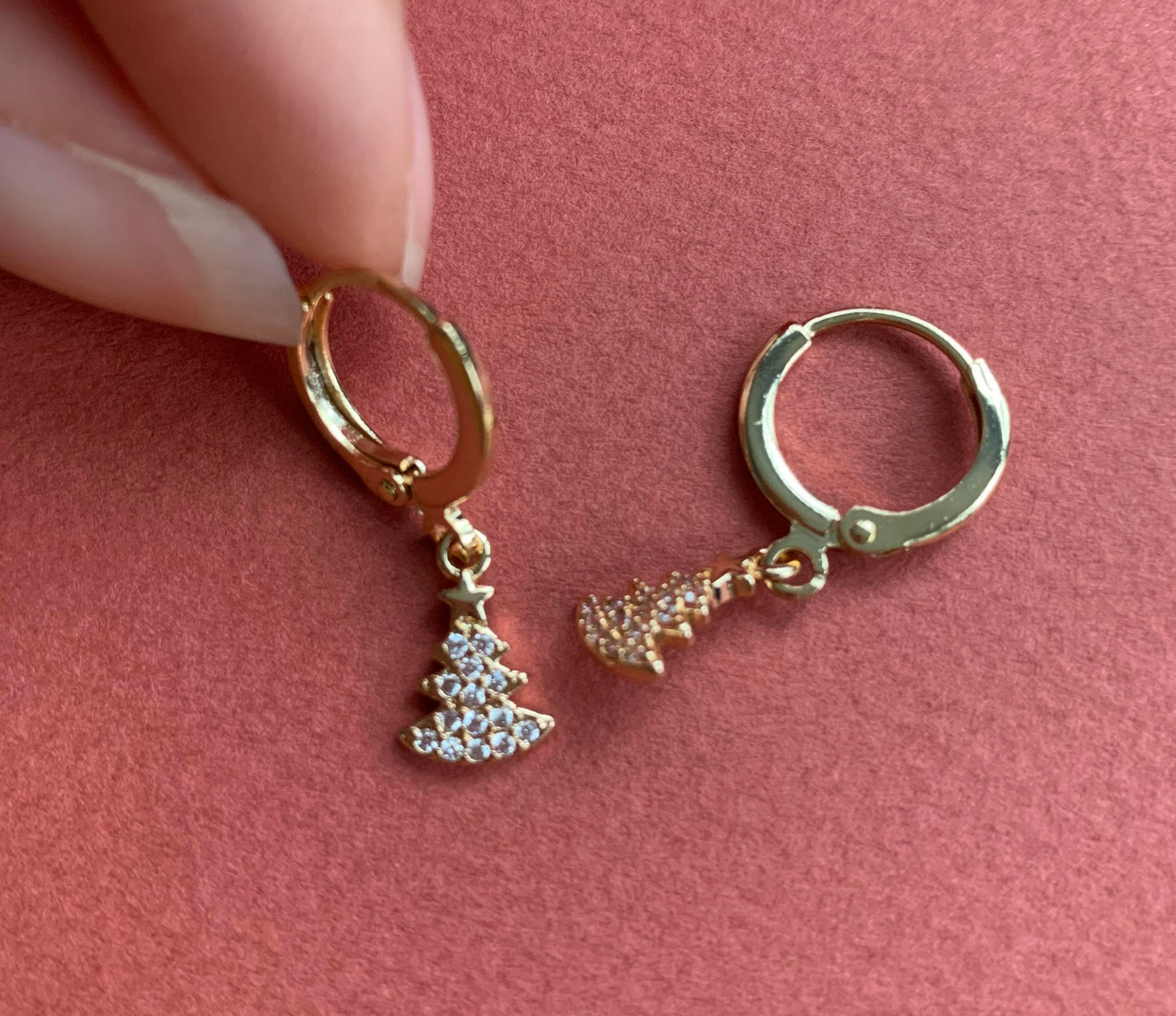 Dainty Christmas Tree Earrings
