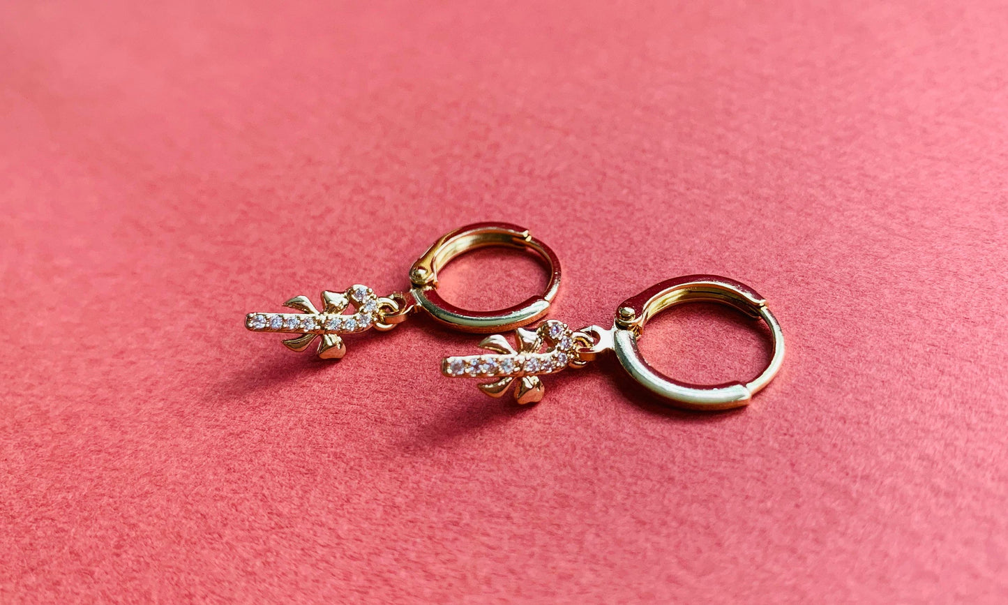 Dainty Candy Cane Earrings