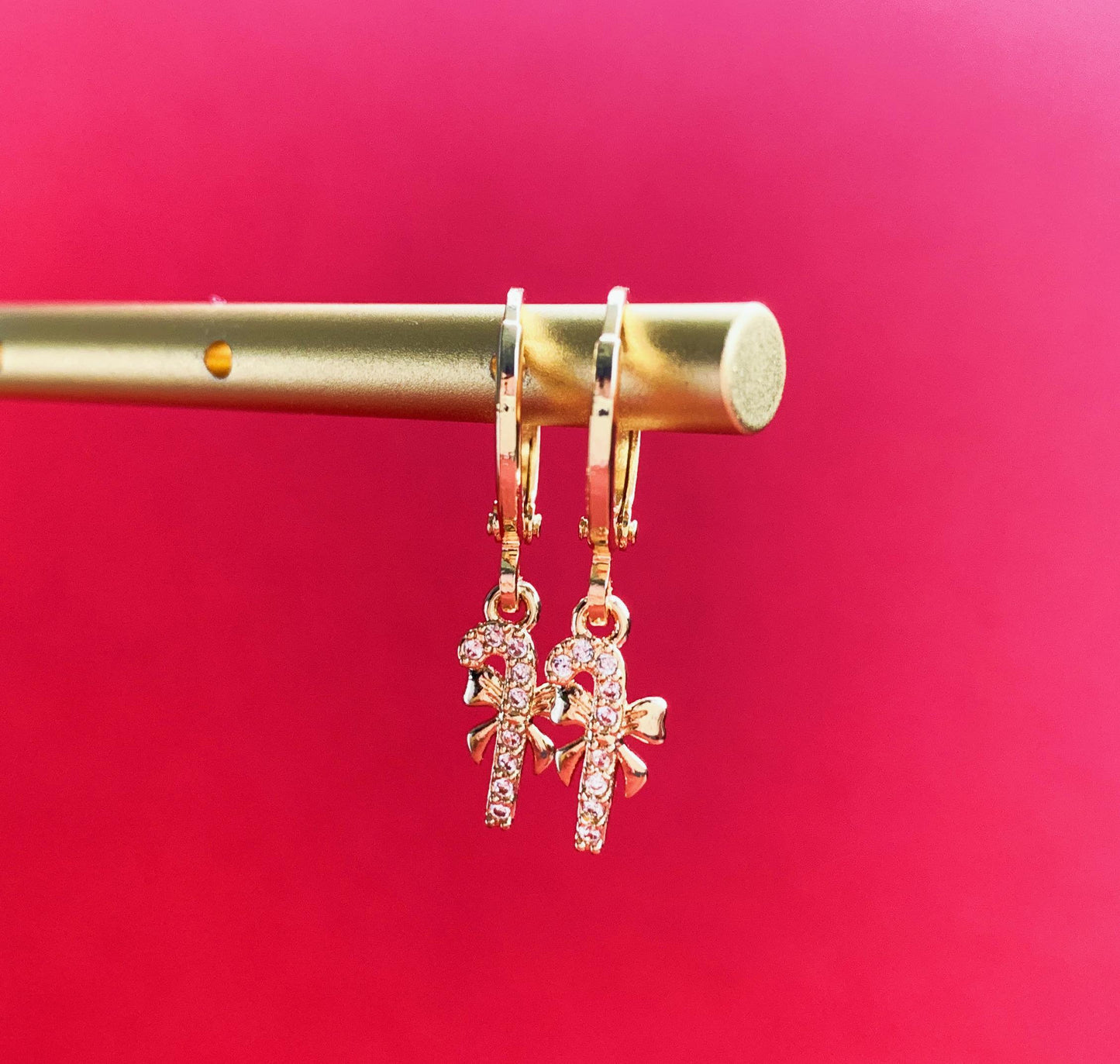 Dainty Candy Cane Earrings