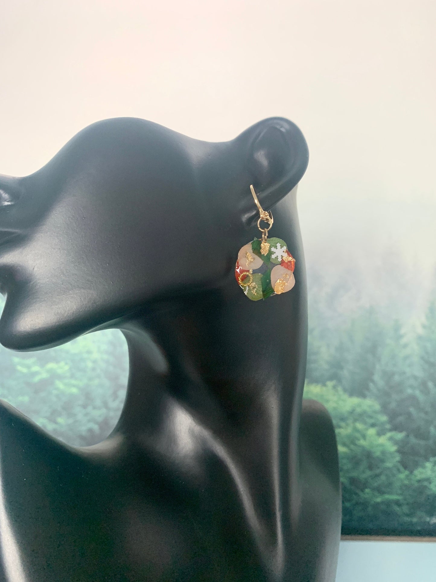 Original Design Christmas Wreath Earrings