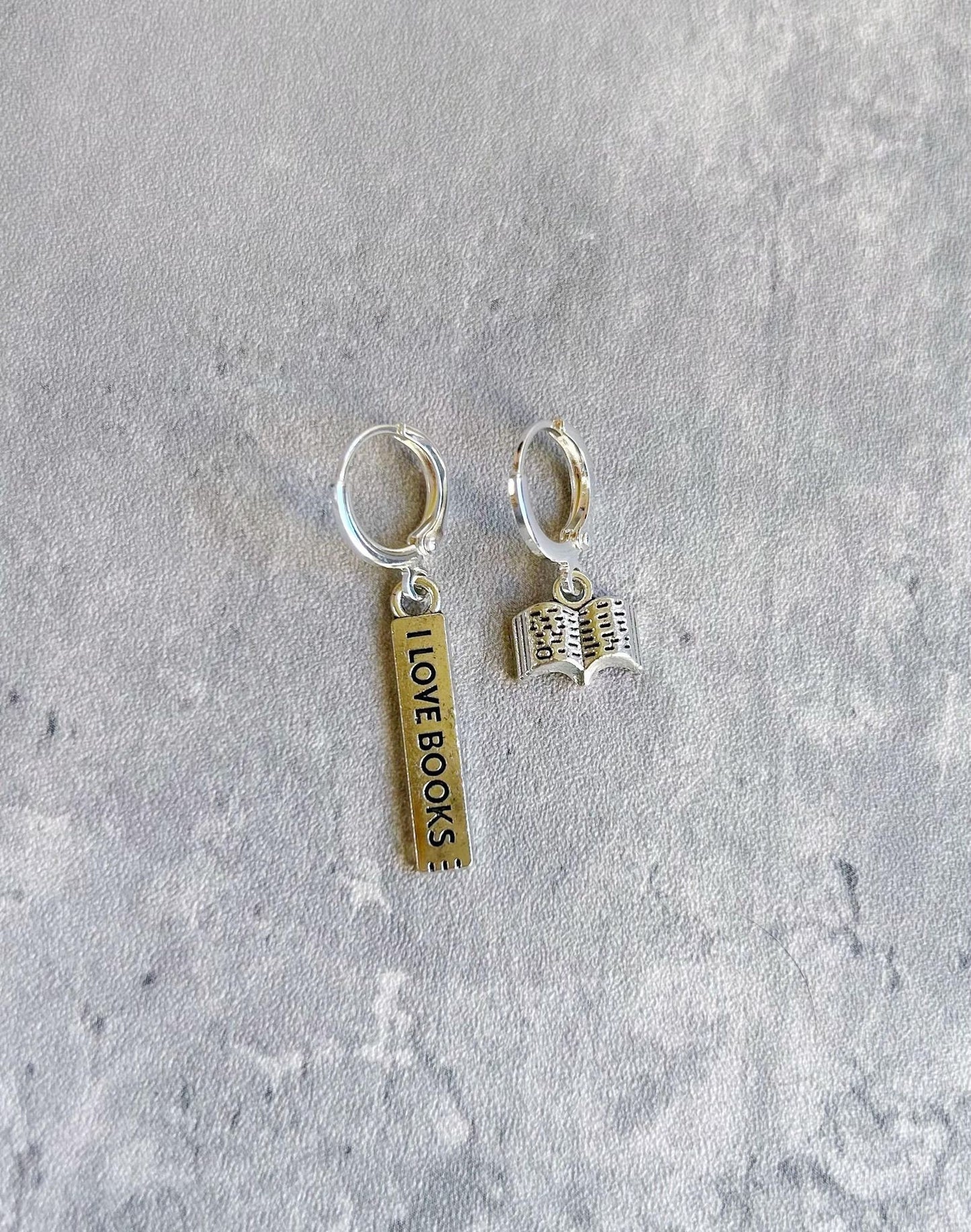 Mismatch I Love Books Earrings