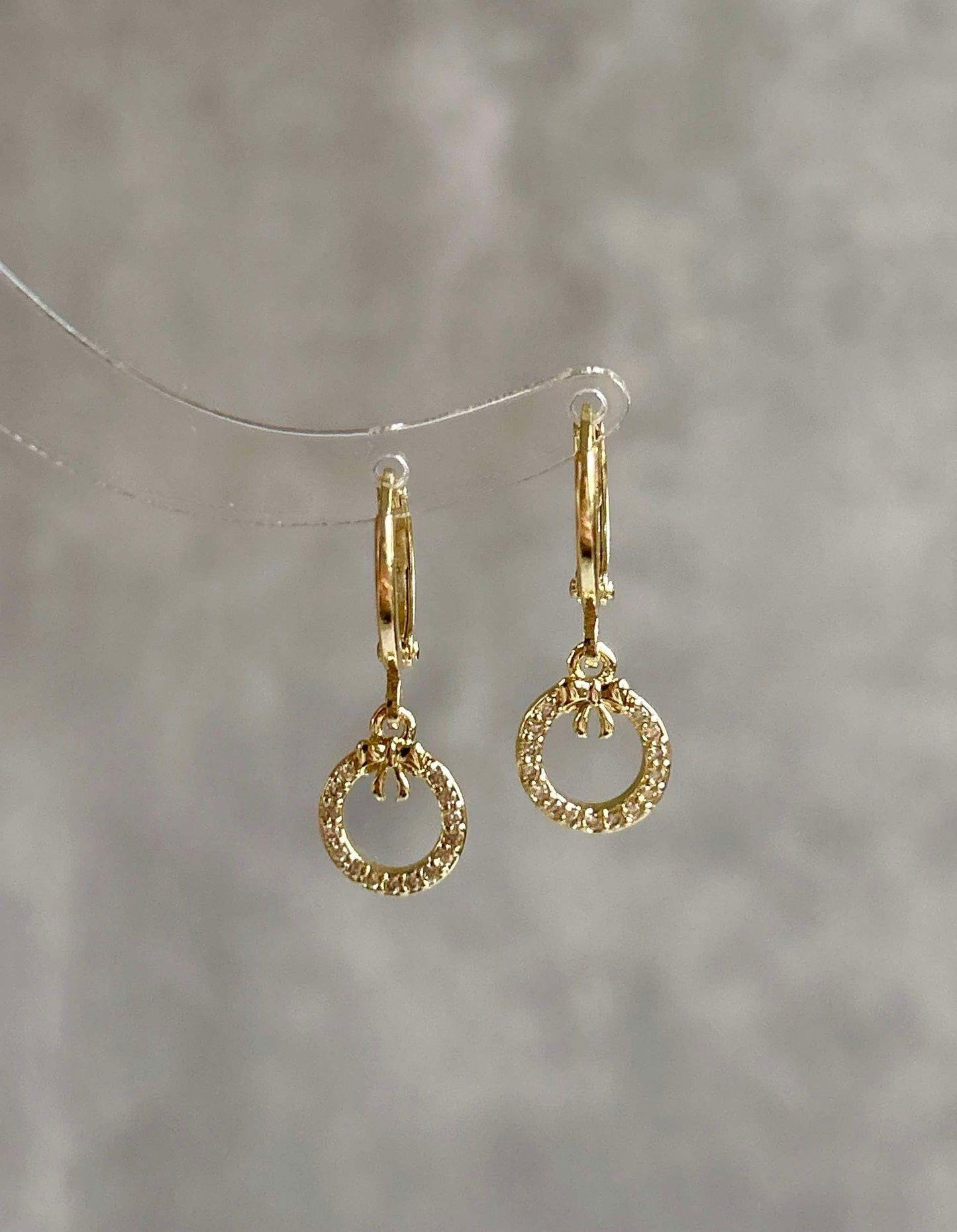 Dainty Minimalist Christmas Wreath Earrings