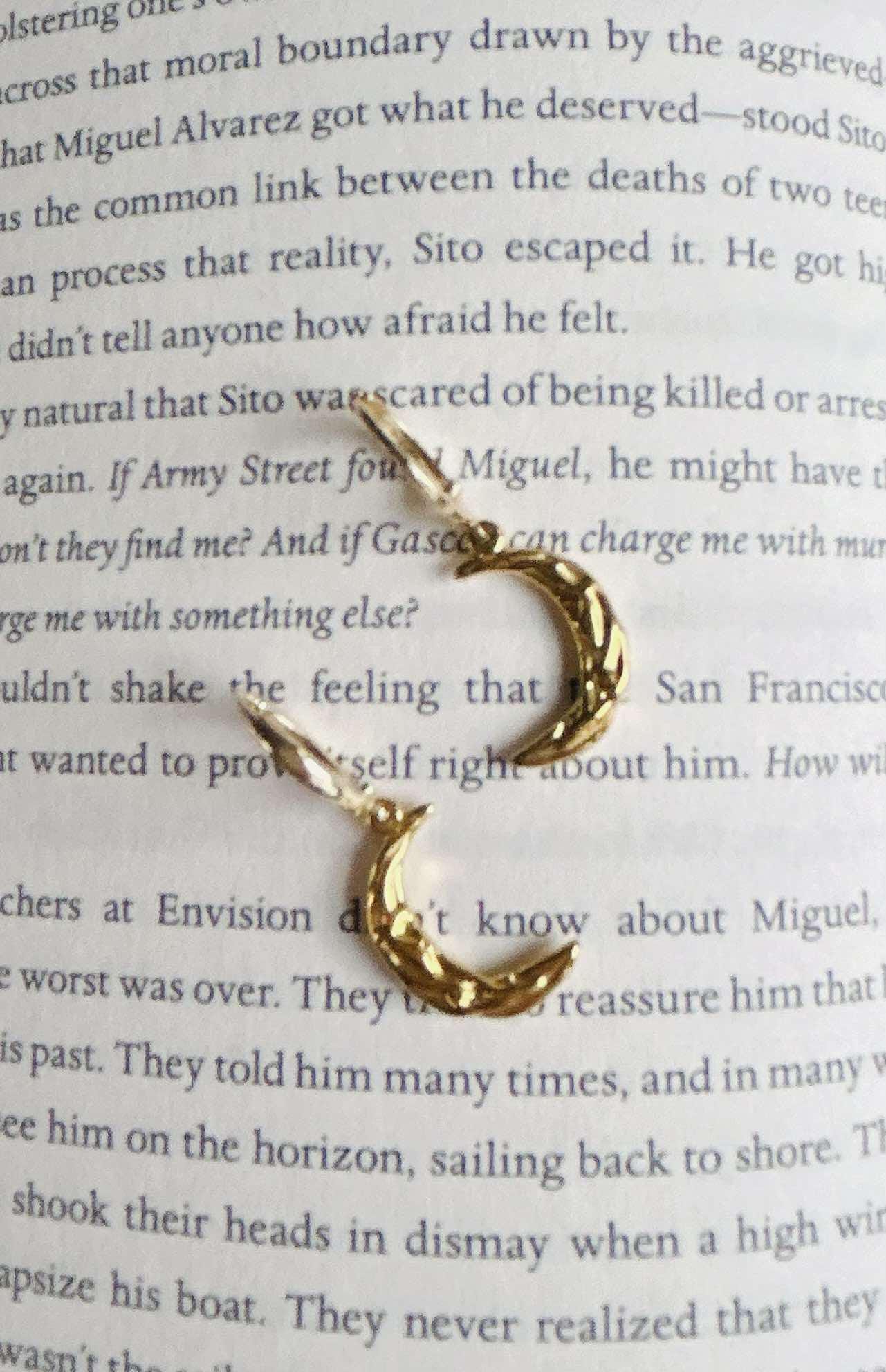The Crescent Moon Huggie Earrings