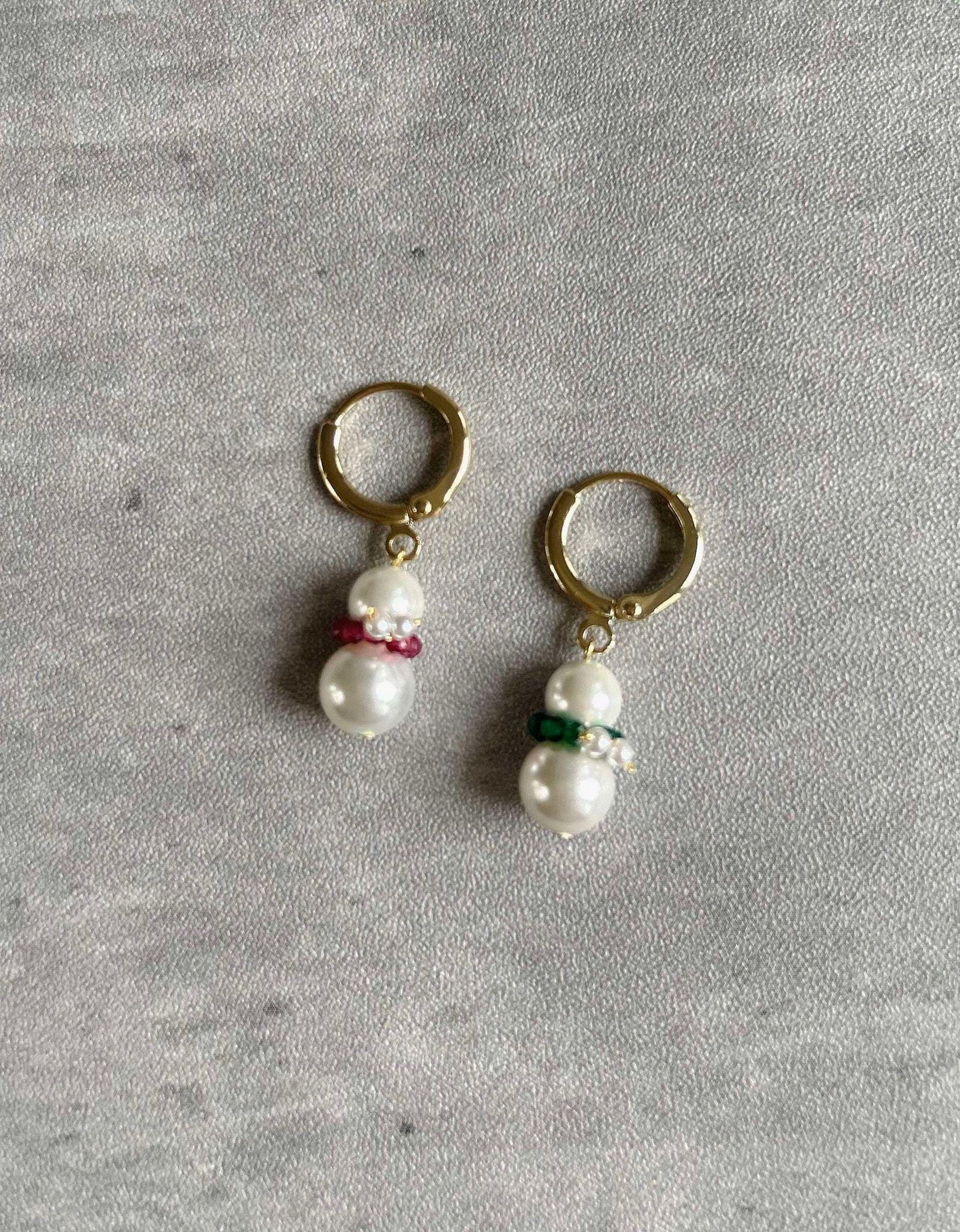 Dainty Snowman Huggie Earrings