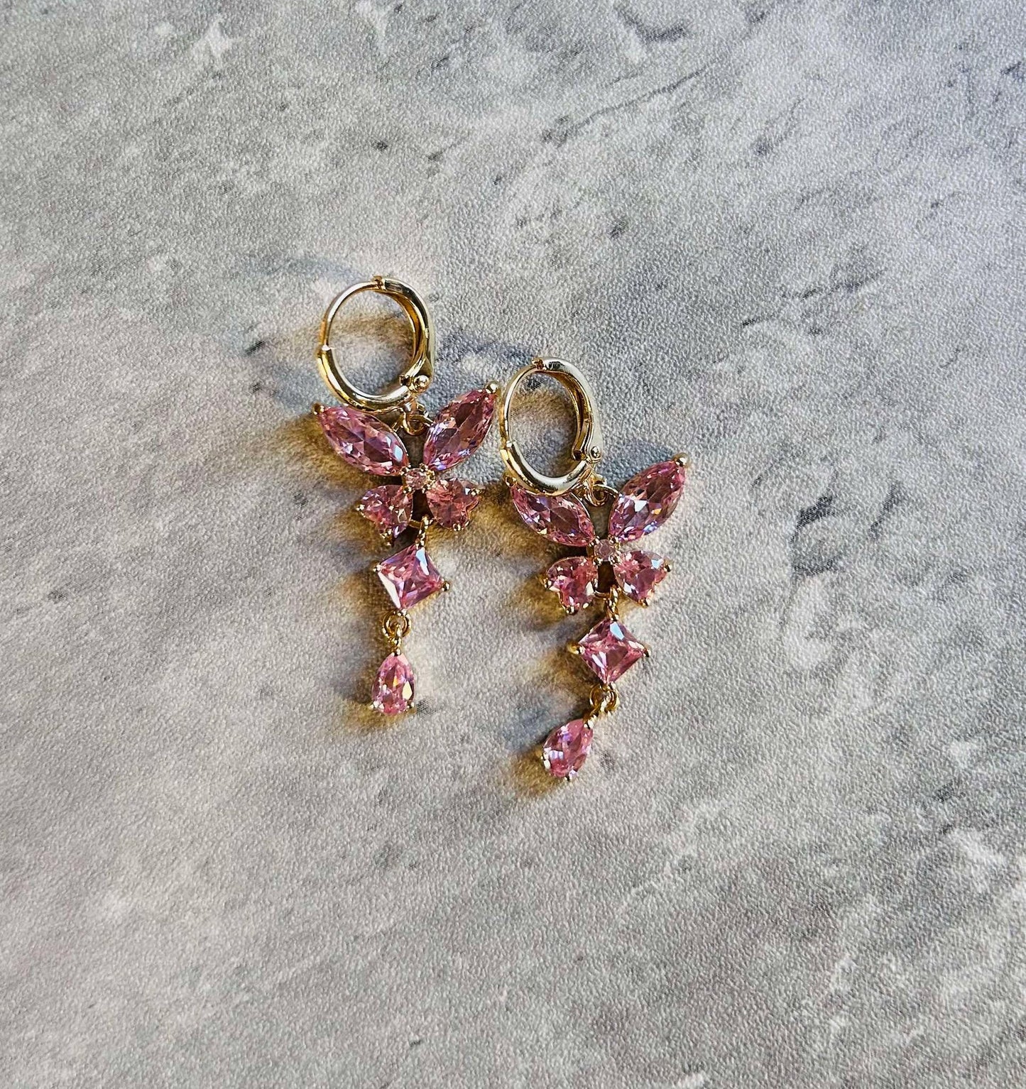 14K Gold Plateted Butterfly Dangle Earrings