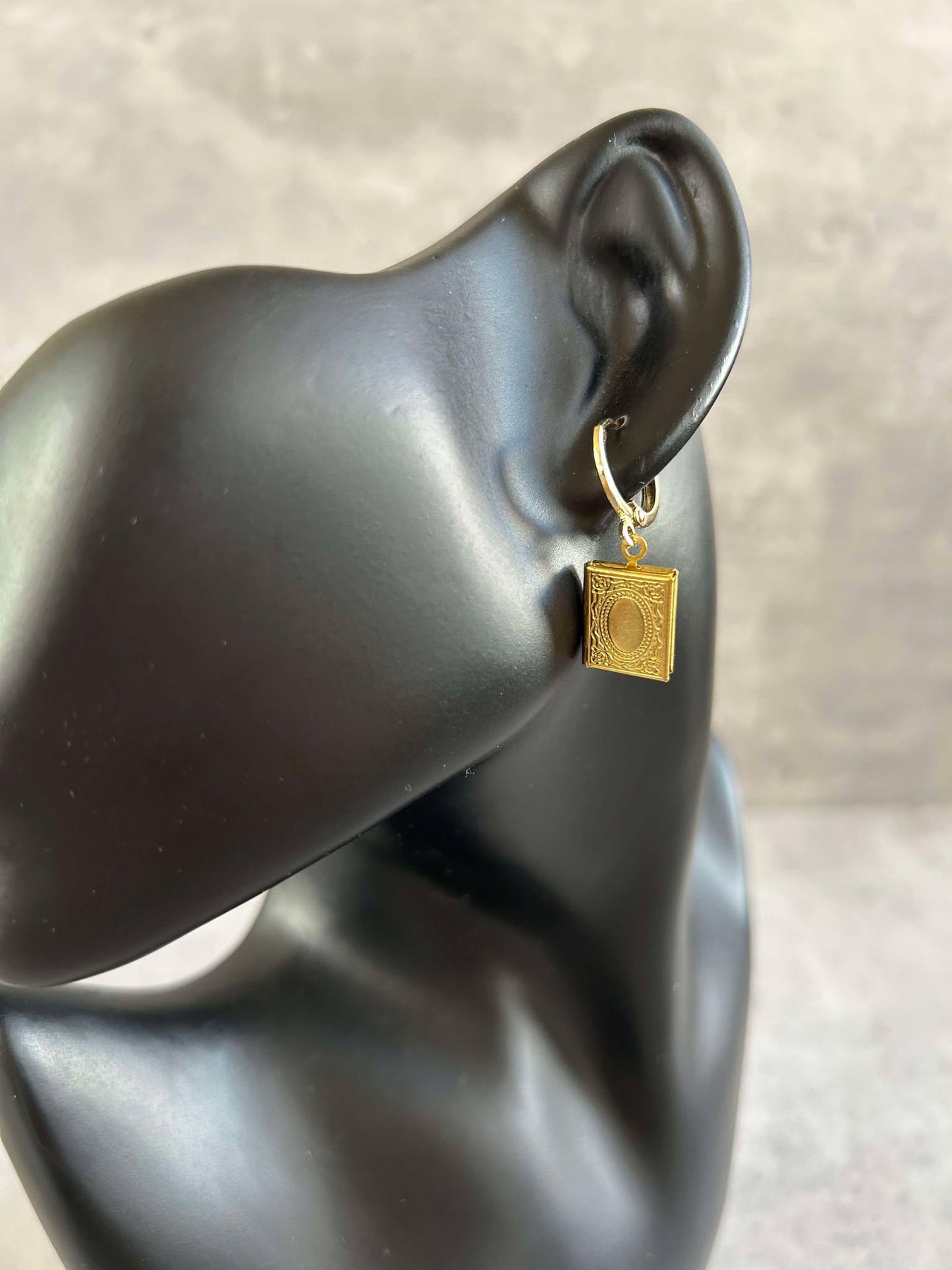 14K Gold Plated Dainty Books Earrings
