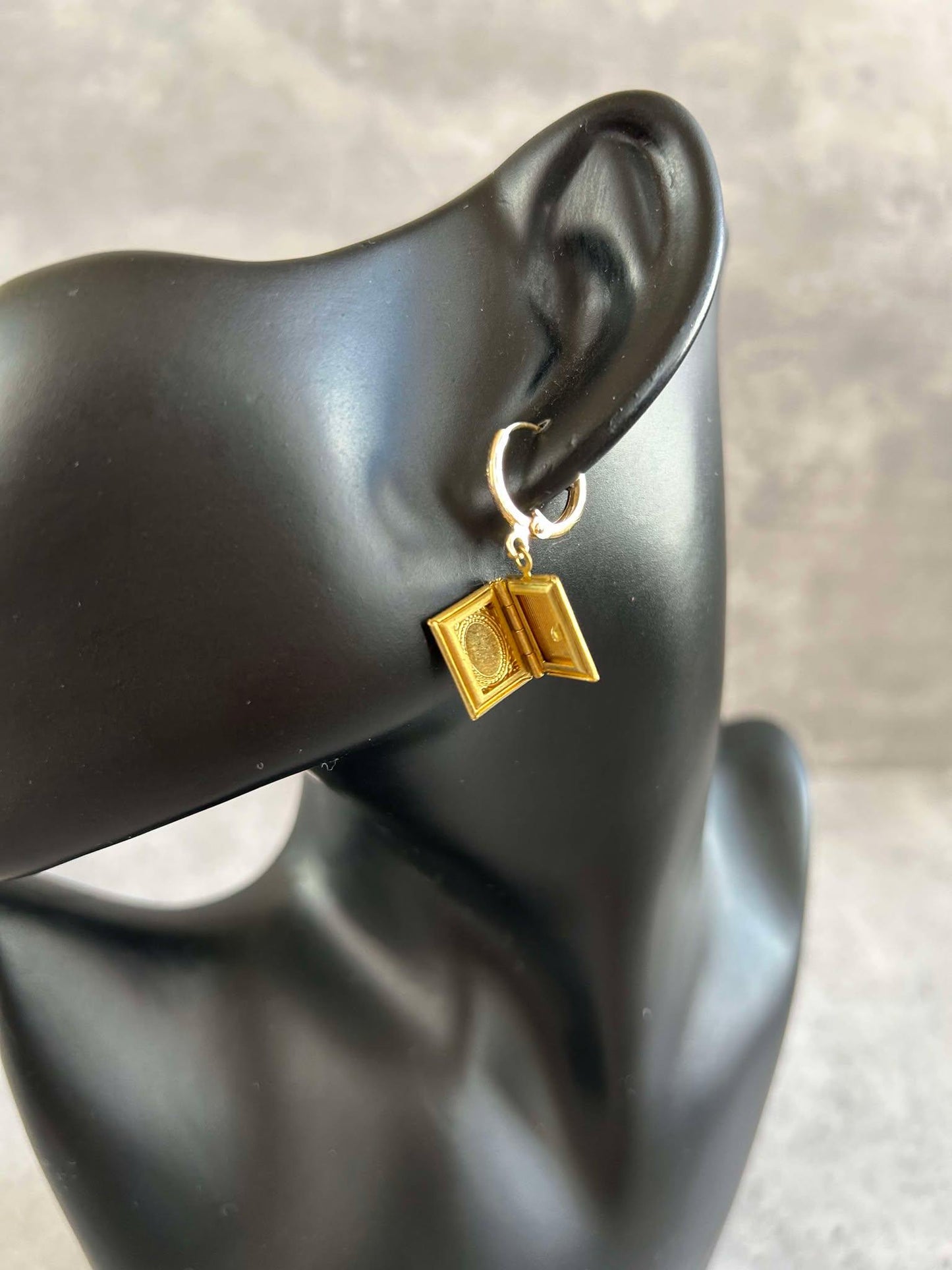 14K Gold Plated Dainty Books Earrings