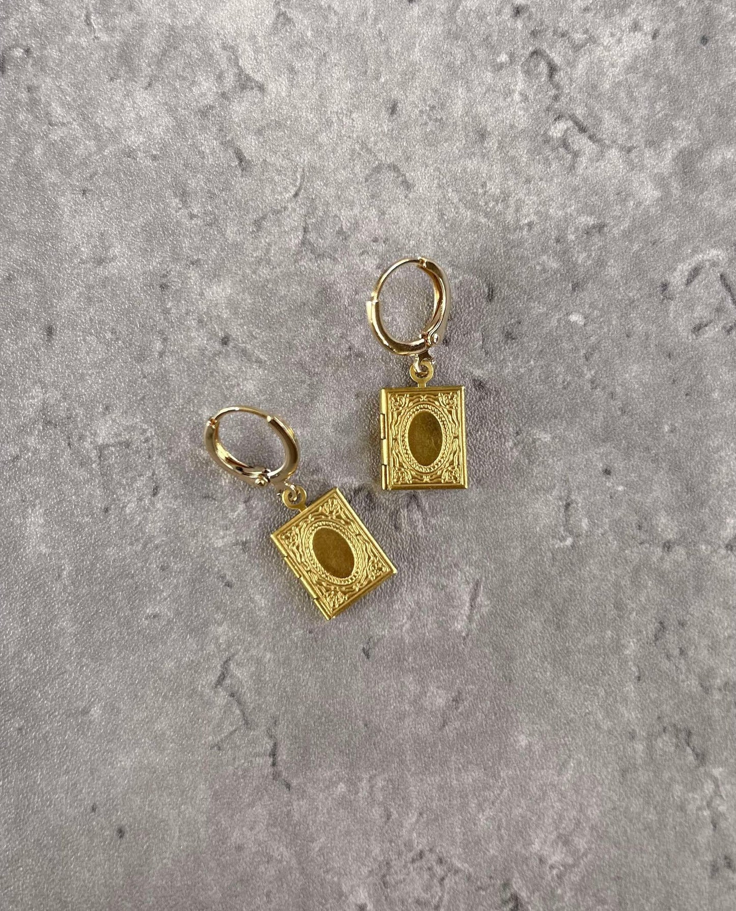 14K Gold Plated Dainty Books Earrings