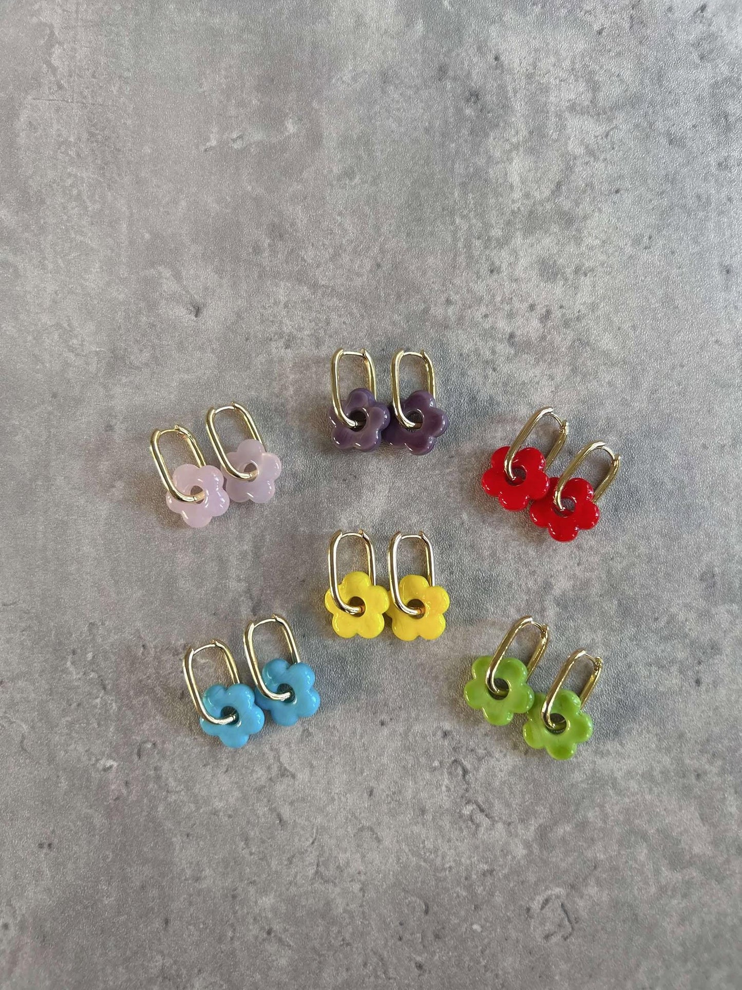 Dainty 14K Gold Plated Flower Hoop Earring