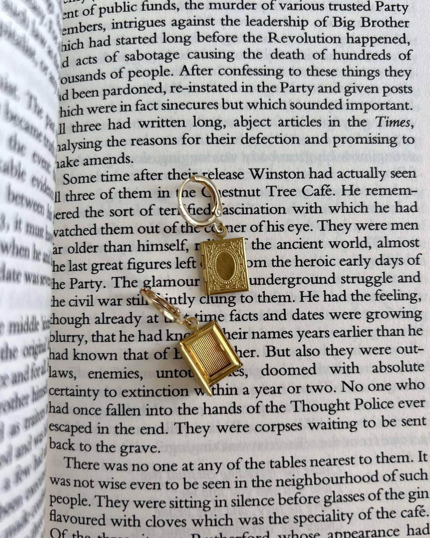 14K Gold Plated Dainty Books Earrings