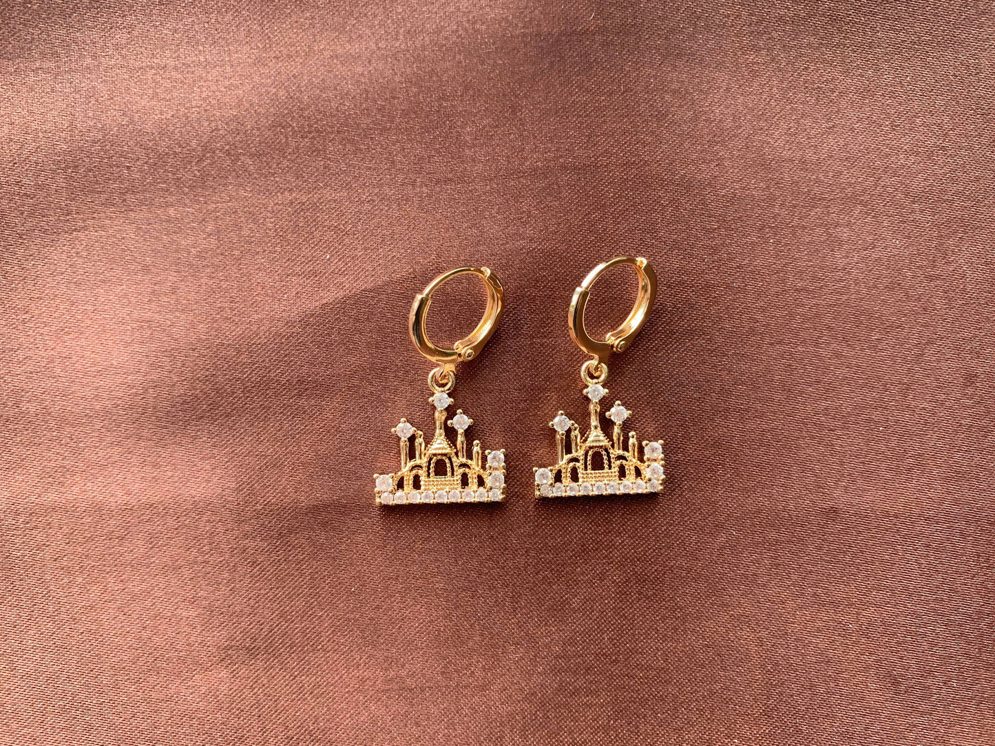 Unique Dainty Castle Earrings