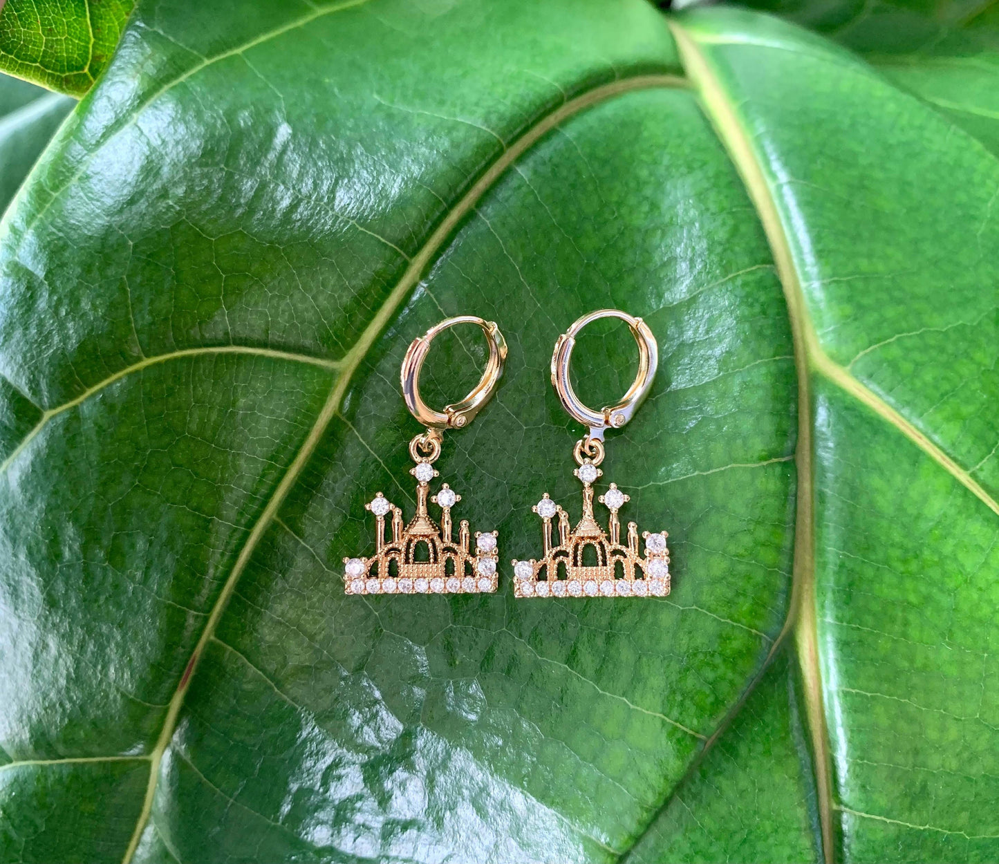 Unique Dainty Castle Earrings