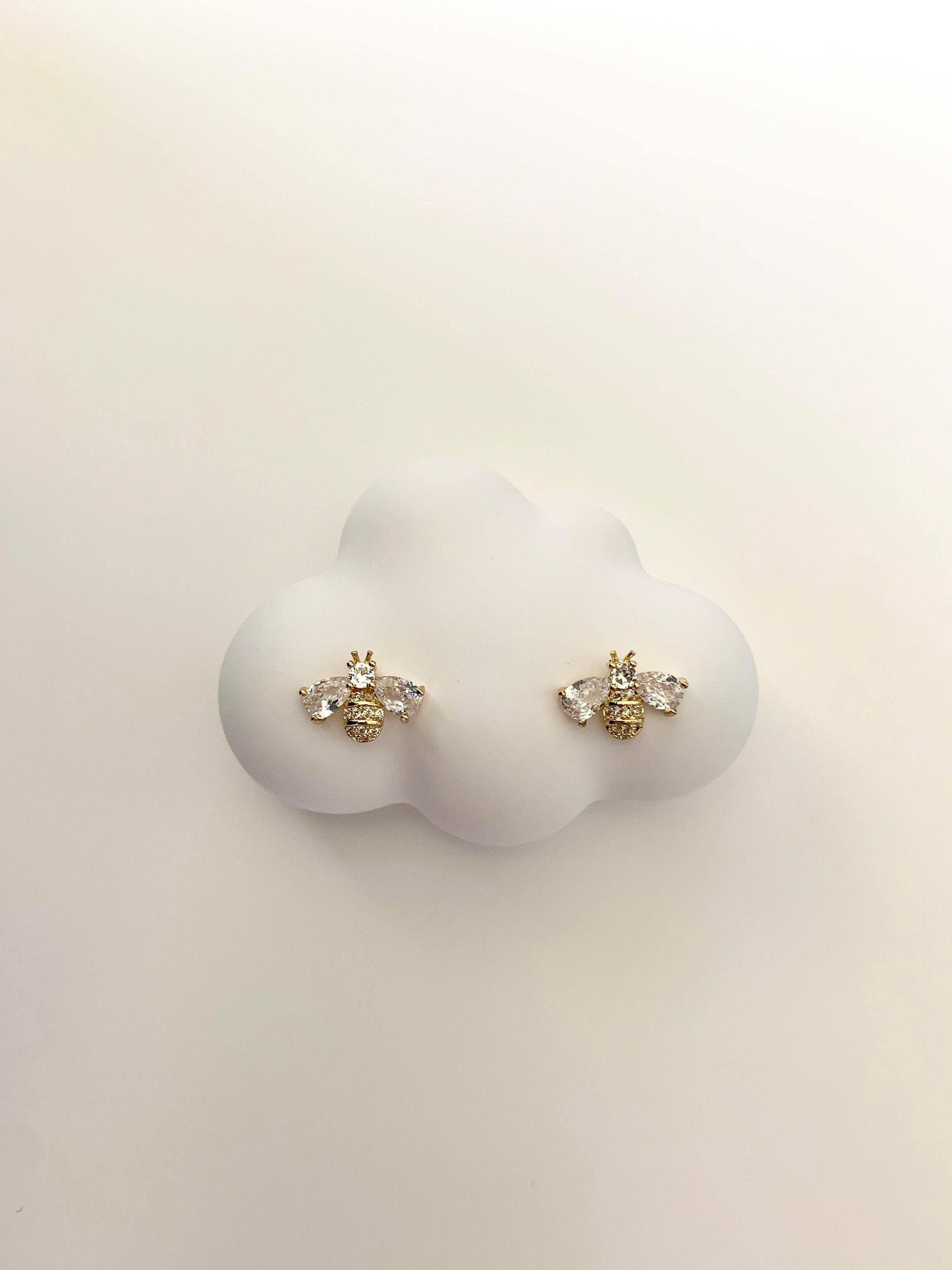 Dainty 14K Gold Plated Bumblebee Earrings