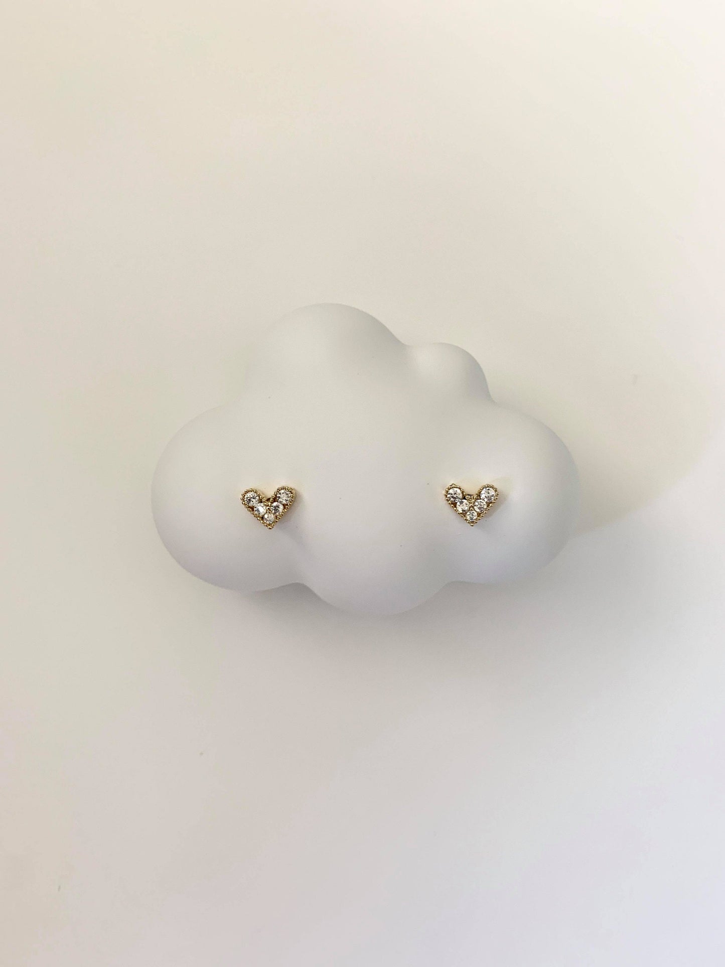 Dainty 14K Gold Plated Small Heart Stud Earrings