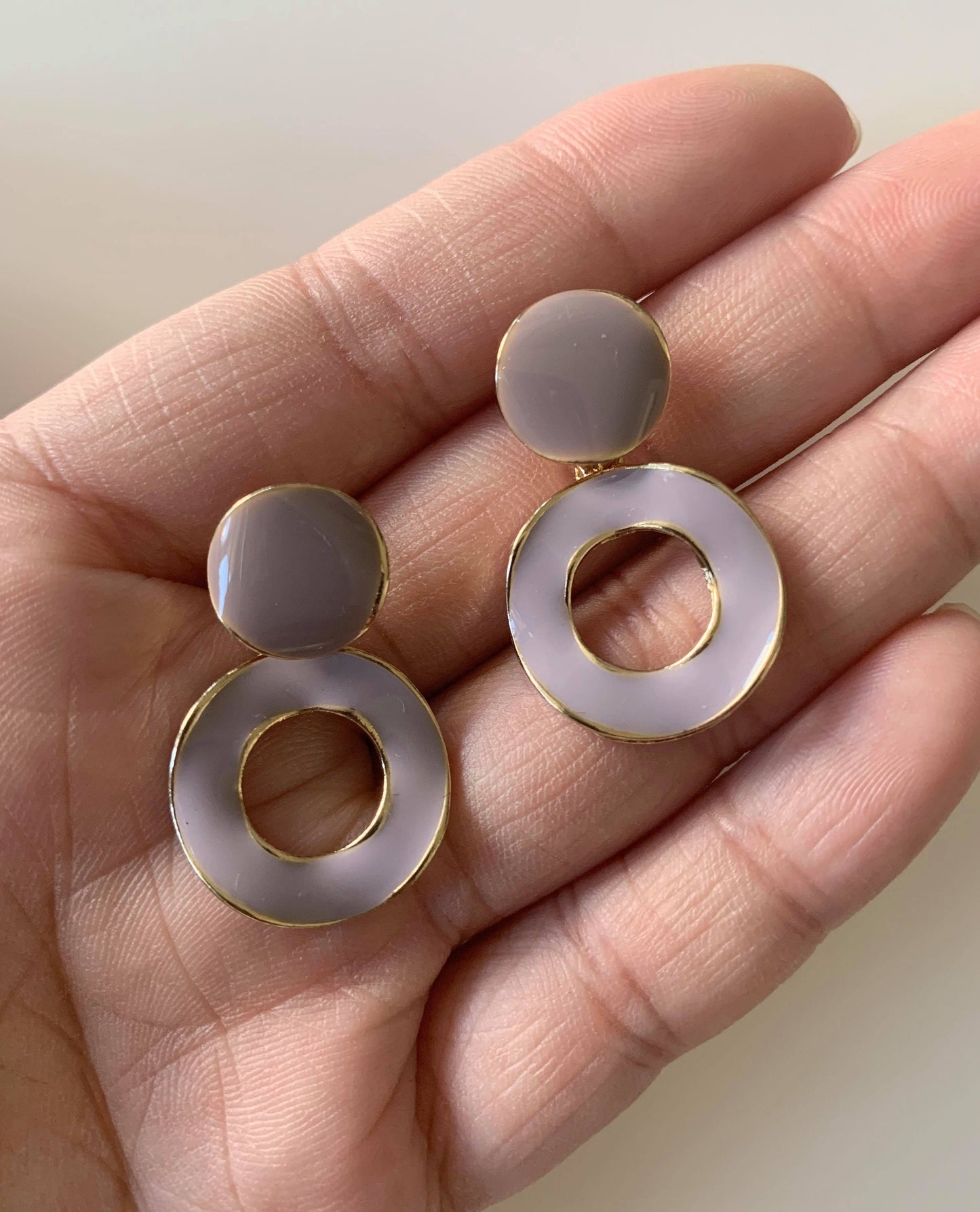 Minimalist Purple Hoop Earrings