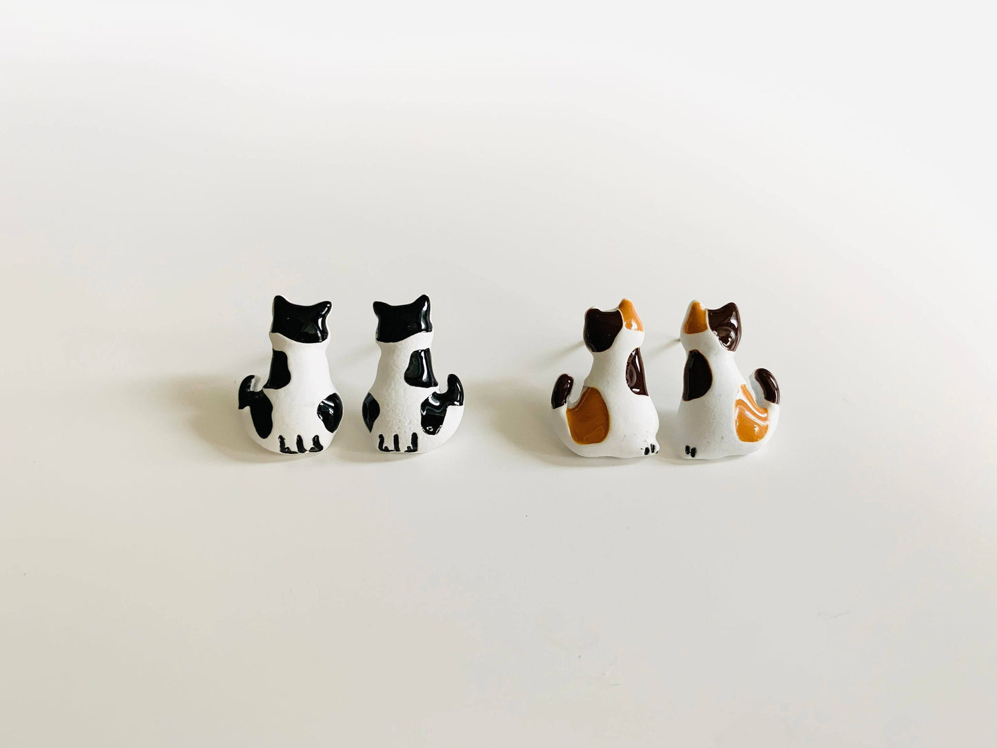 Unique Calico Cat Stud Earrings