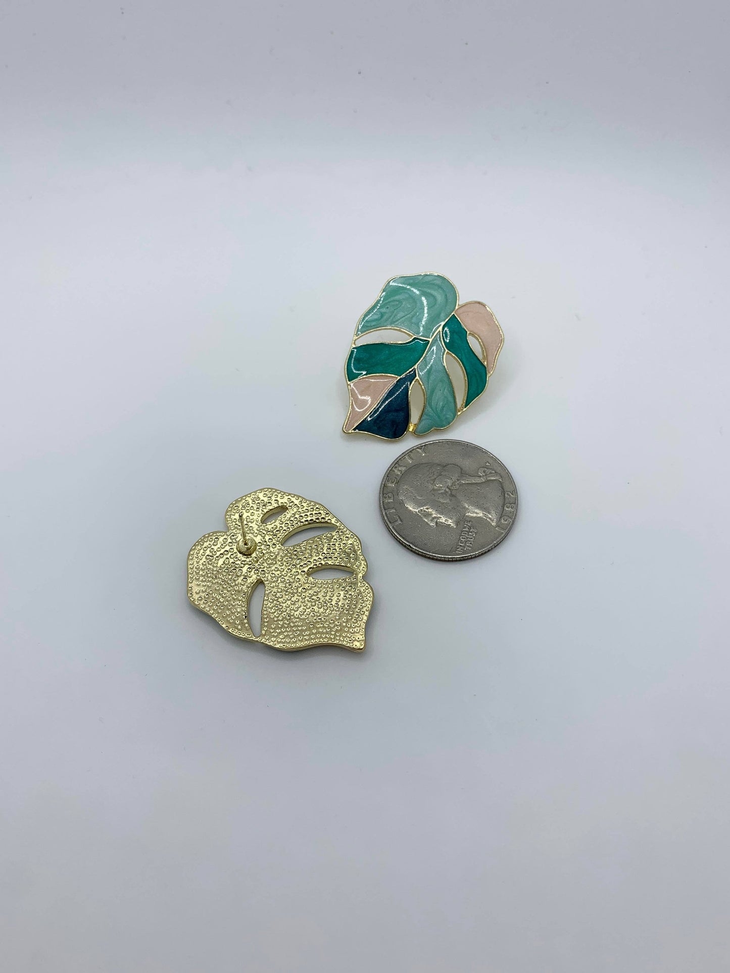 Monstera Leaf Stud Earrings
