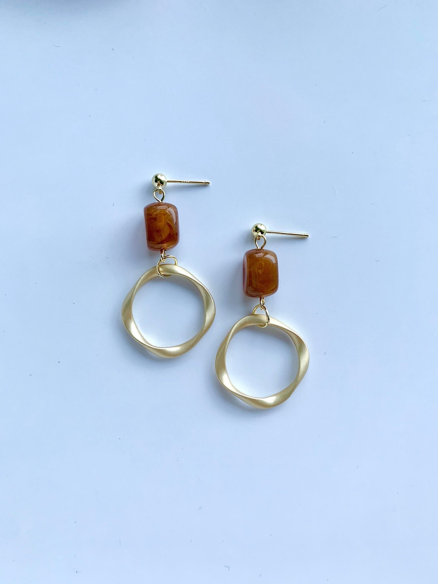 Minimalist Gold Hoop Silver Post Earrings