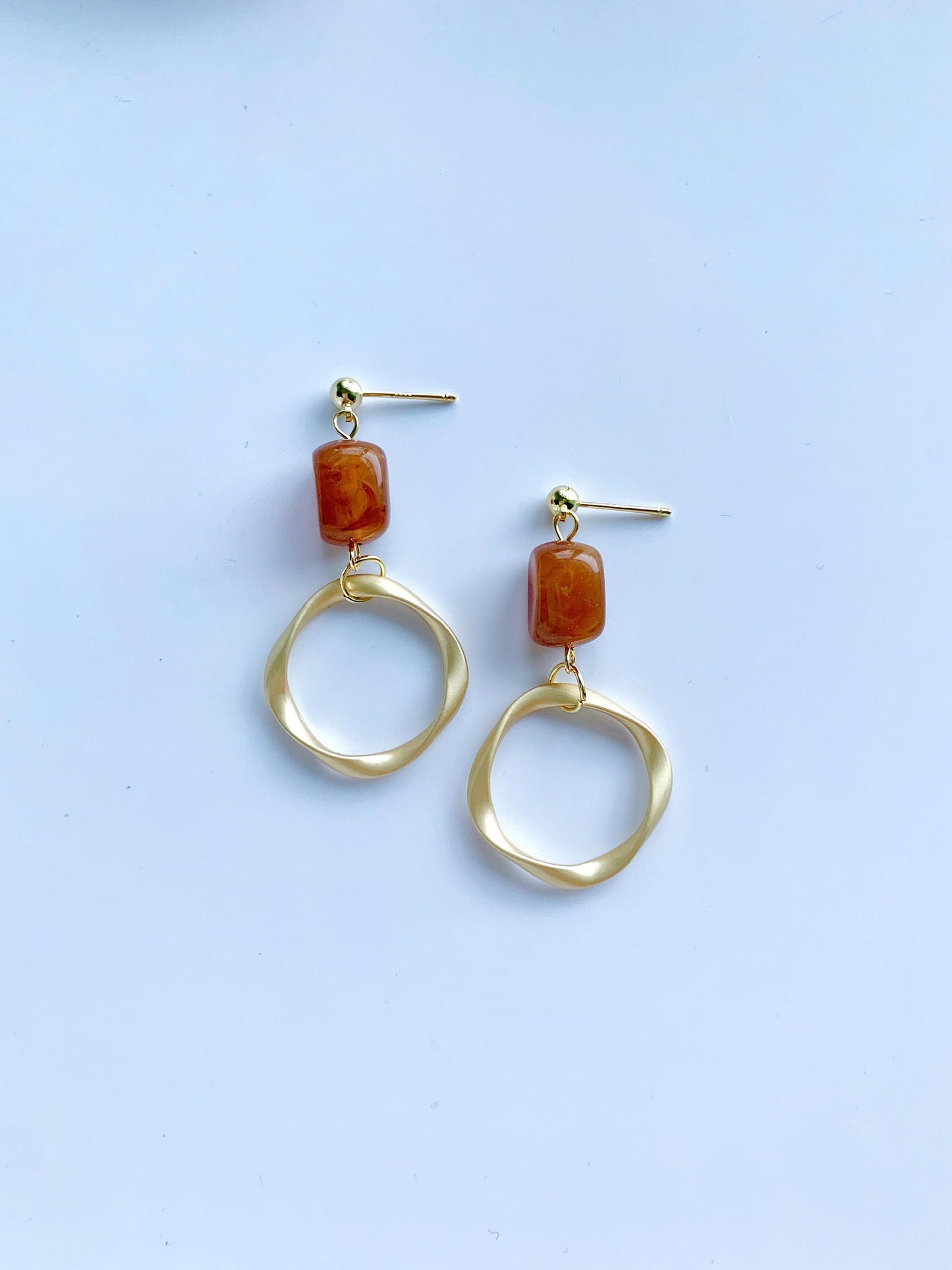 Minimalist Gold Hoop Silver Post Earrings