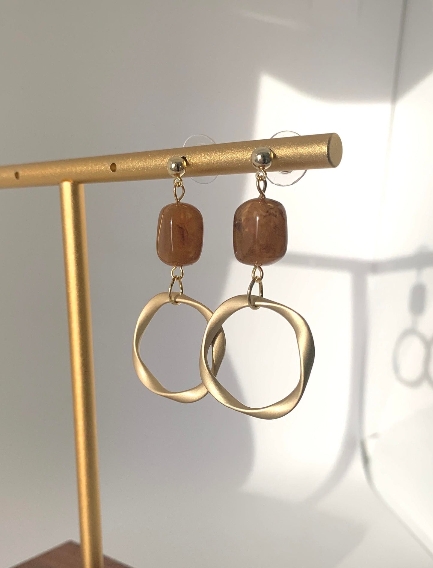 Minimalist Gold Hoop Silver Post Earrings