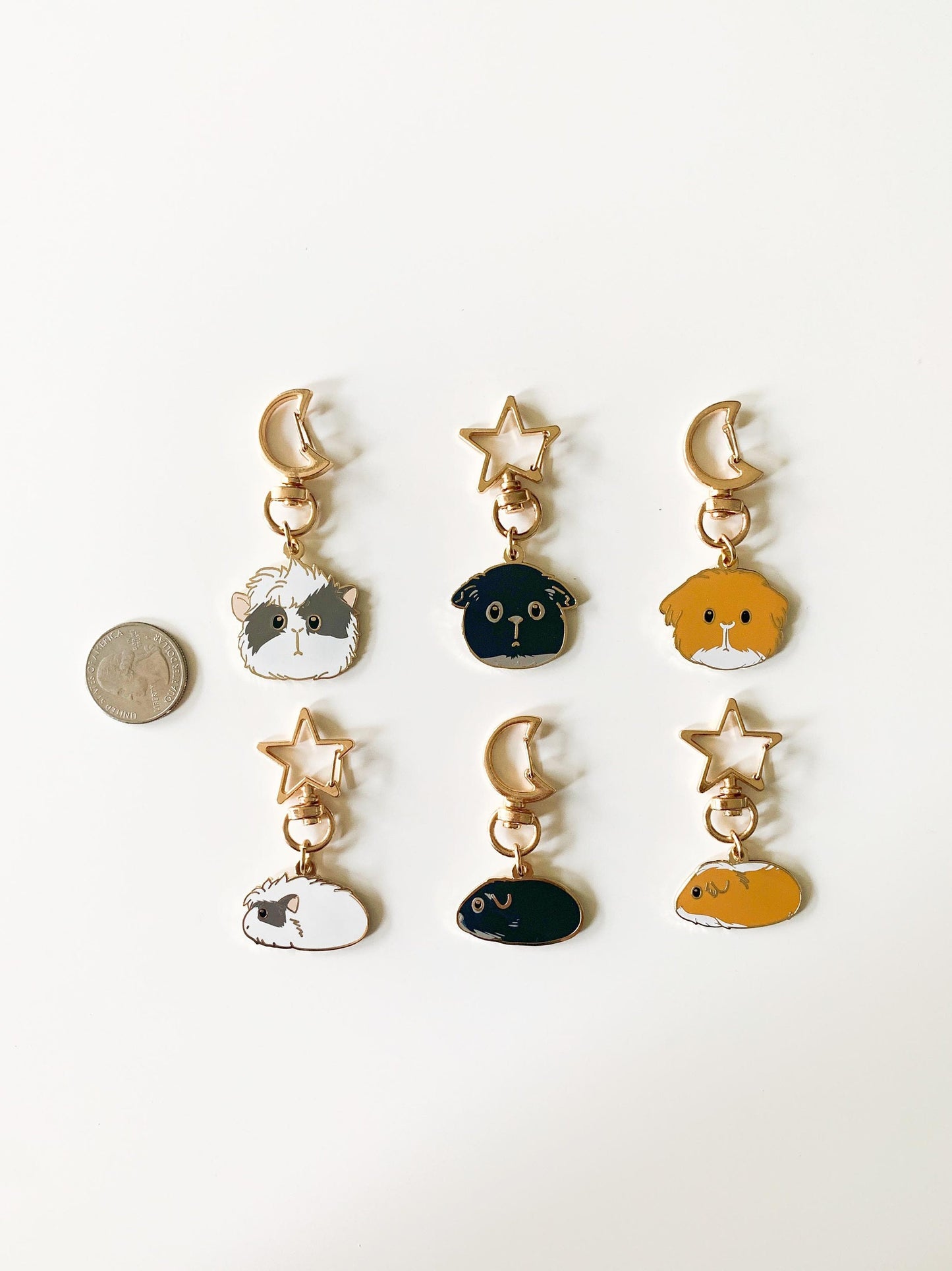 Original Design Guinea Pig Keychains Set
