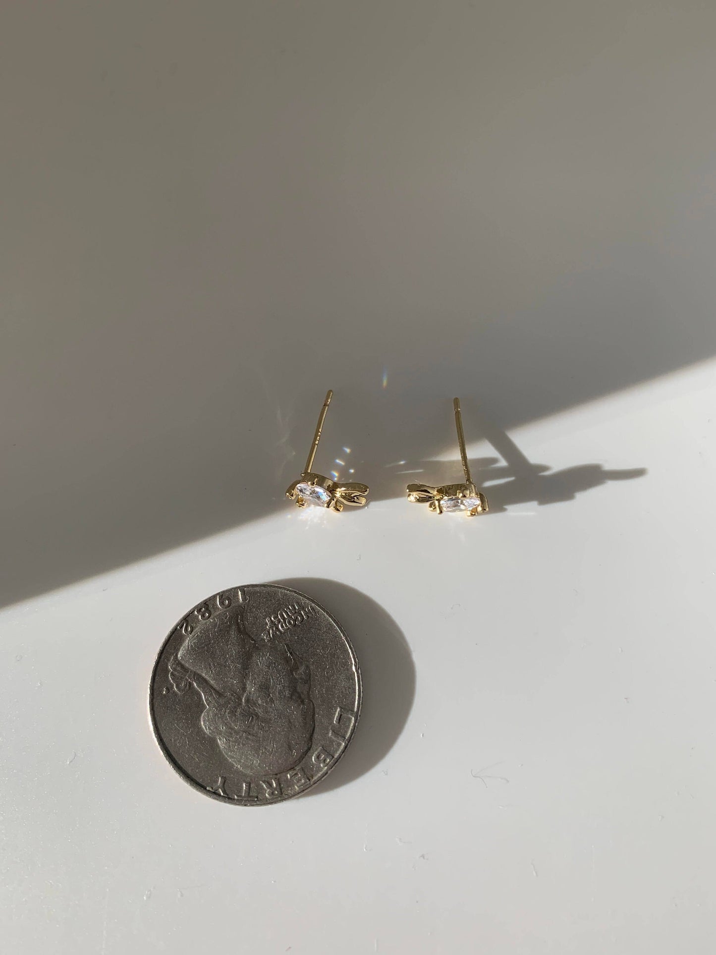 Dainty 14K Gold Plated Goldfish Stud Earrings