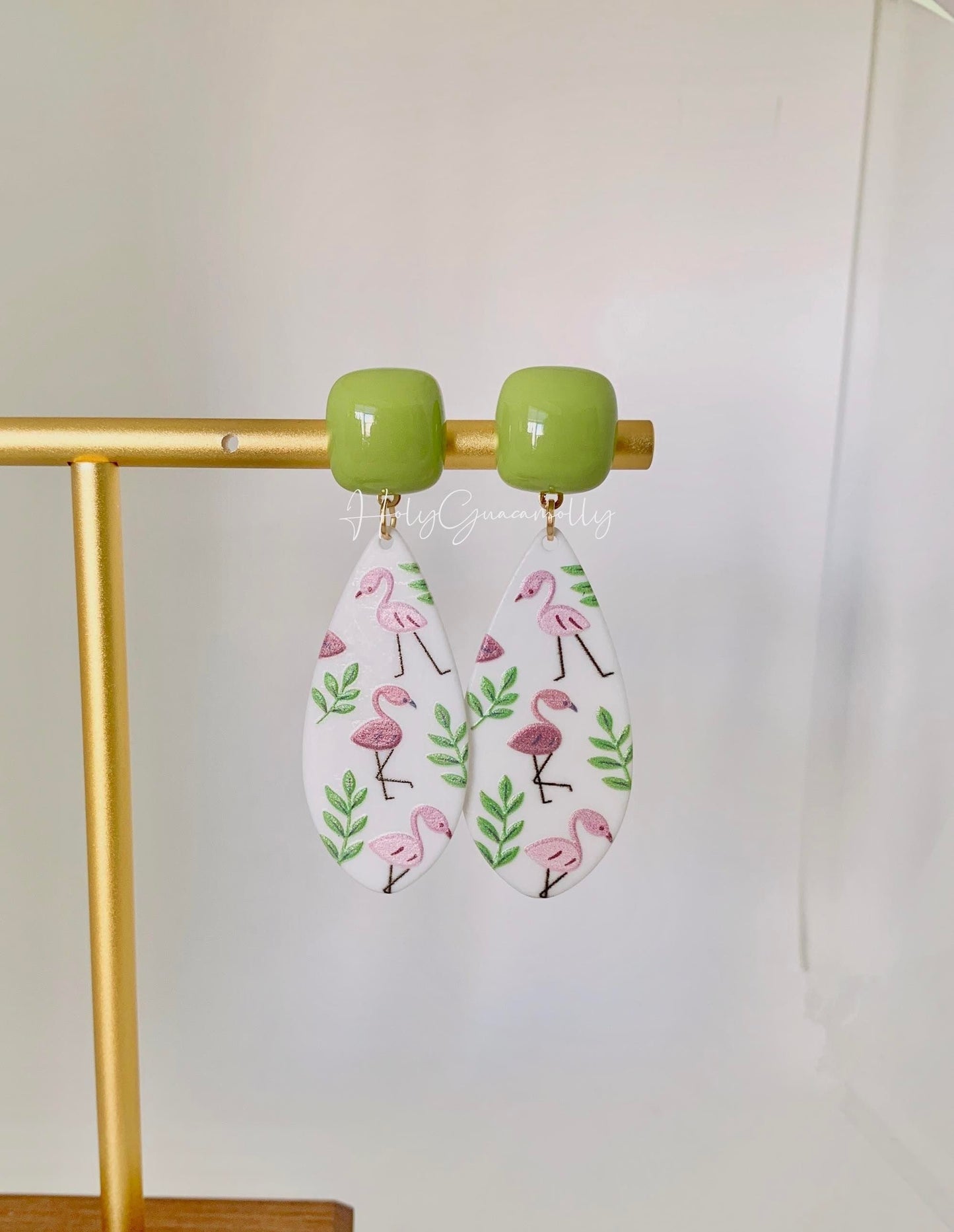 Acrylic Flamingos Earrings (Lightweight)