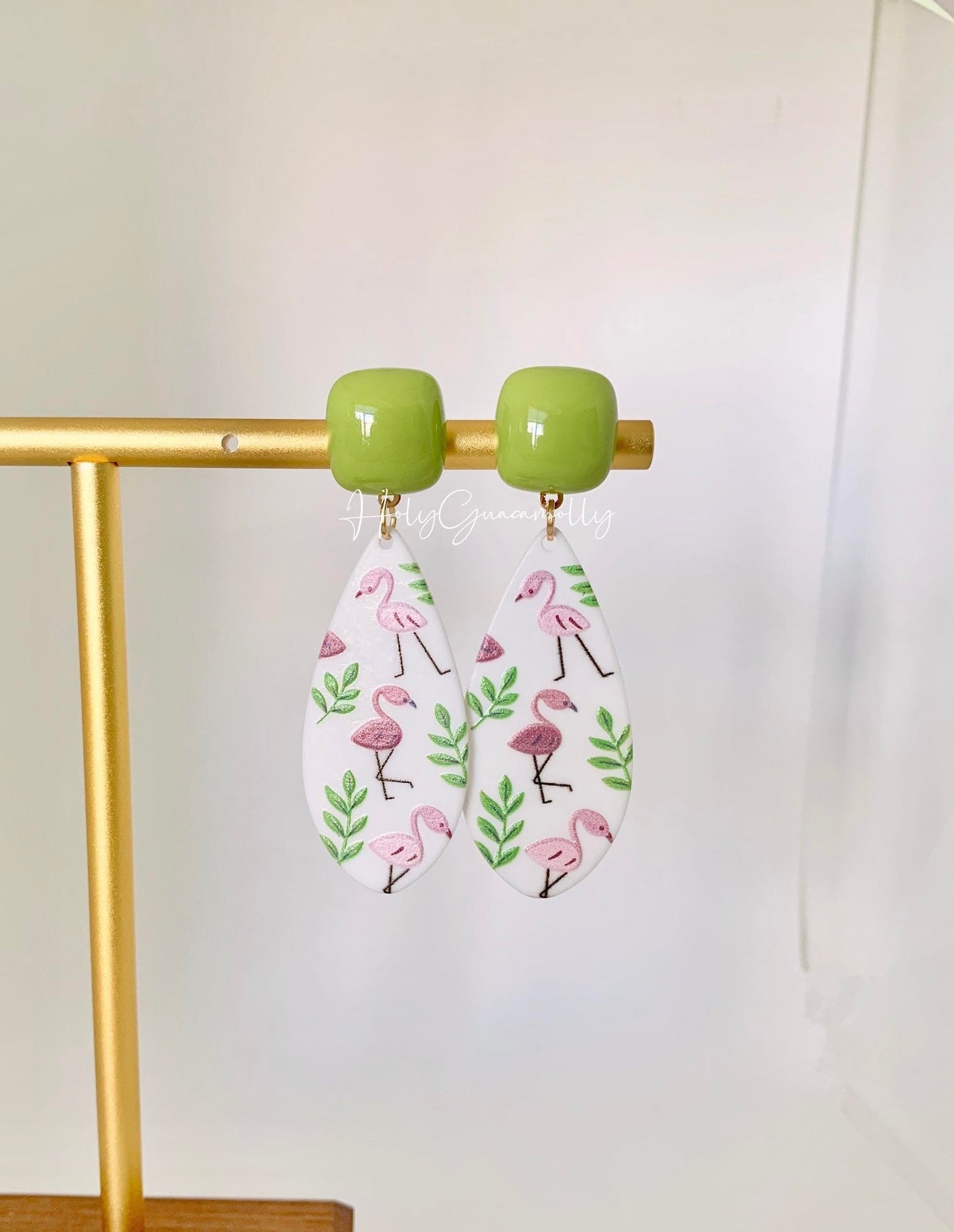 Acrylic Flamingos Earrings (Lightweight)