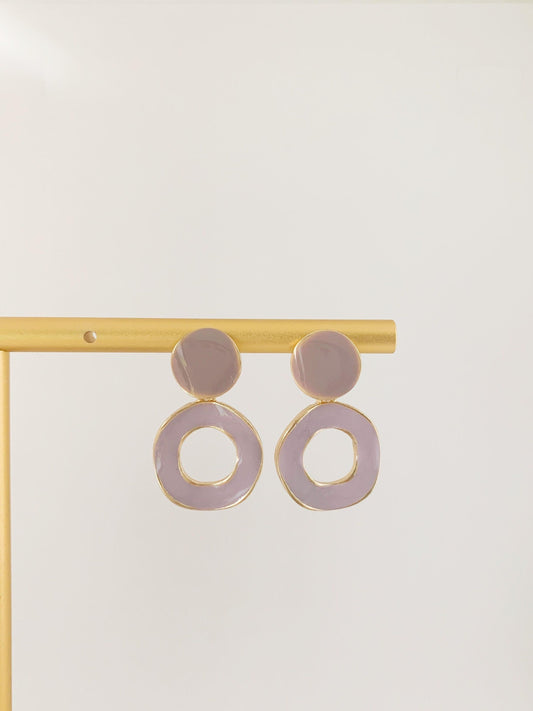 Minimalist Purple Hoop Earrings