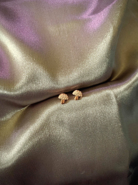 Mini Mushroom Stud Earrings