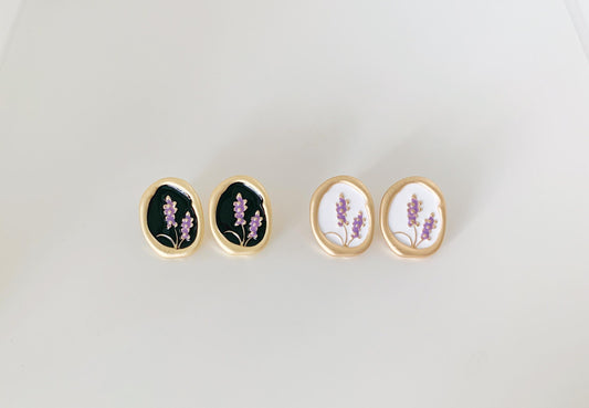 Enamel Minimalist Lavender Earrings