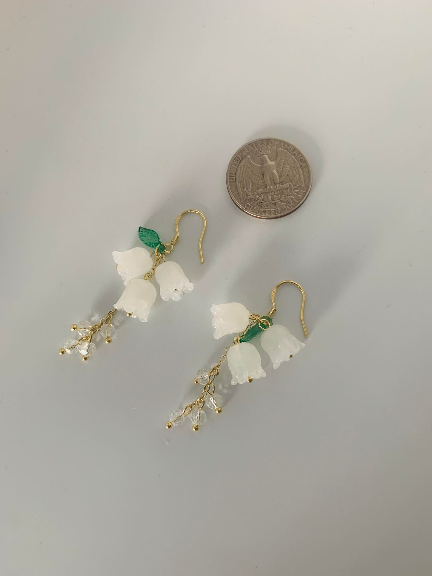 Glass Bead Lily of the Valley Earrings